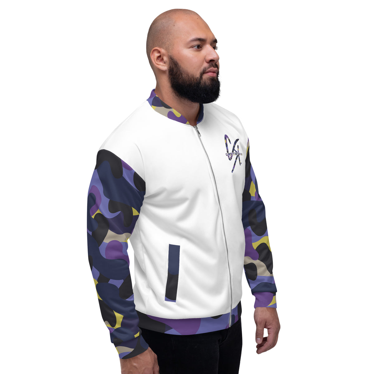 CK Co Purple Camo Unisex Bomber Jacket