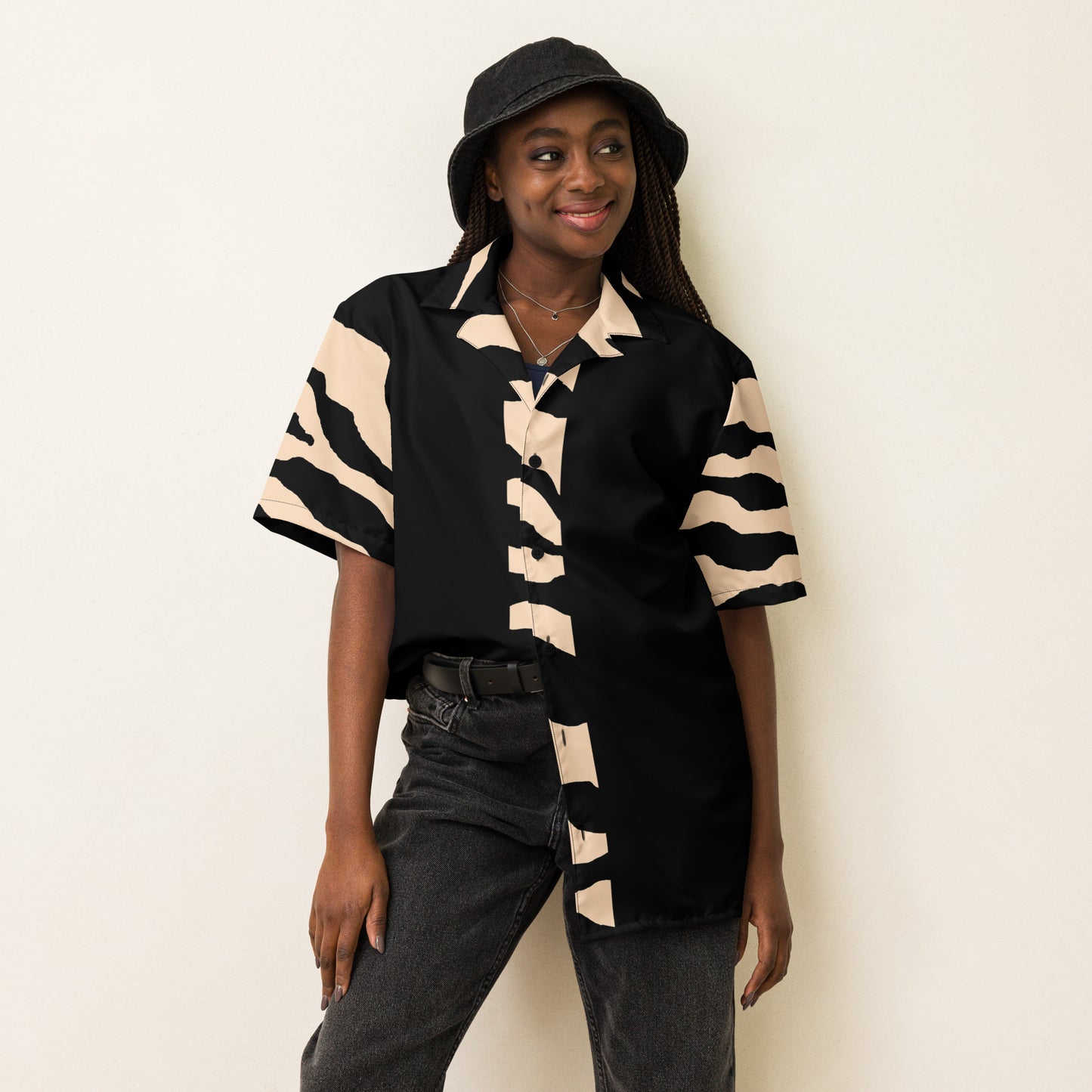 Concrete Kulture Company Tiger Print Unisex button shirt