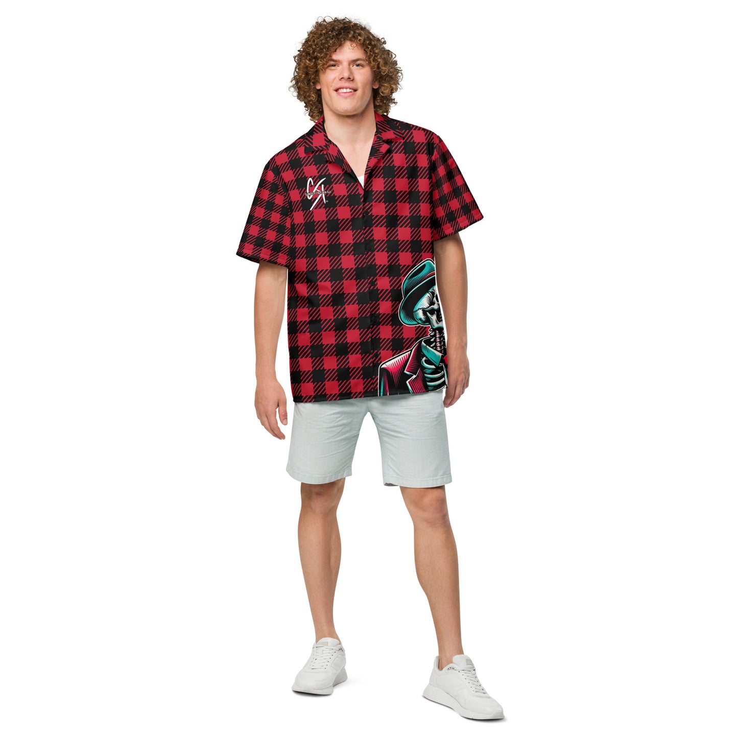 Concrete Kulture Co "Smokin Skull" button down