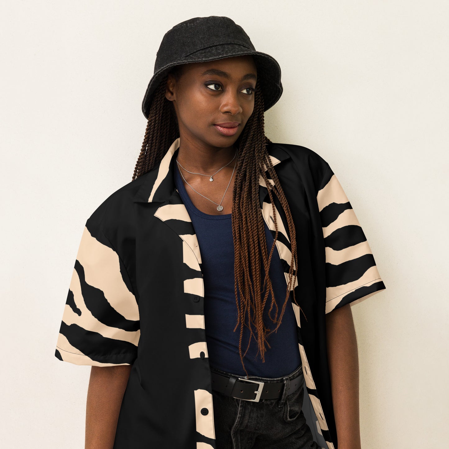 Concrete Kulture Company Tiger Print Unisex button shirt