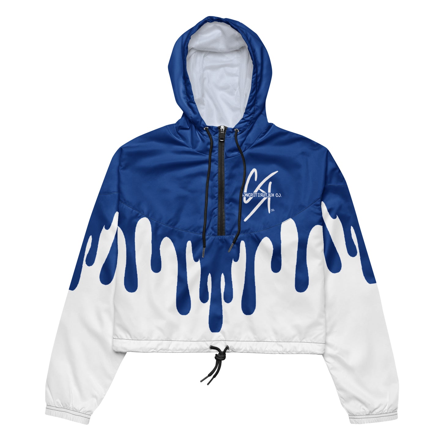 Concrete Kulture Co. Women’s "Blu Dripp" cropped windbreaker