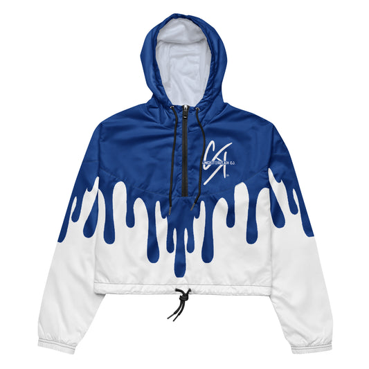 Concrete Kulture Co. Women’s "Blu Dripp" cropped windbreaker