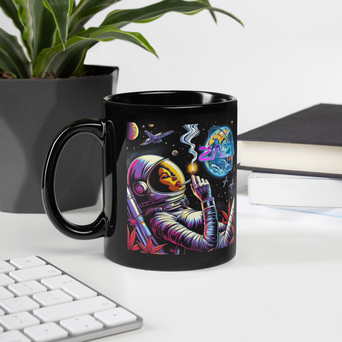 Concrete Kulture Co "Zaza" Black Glossy Mug