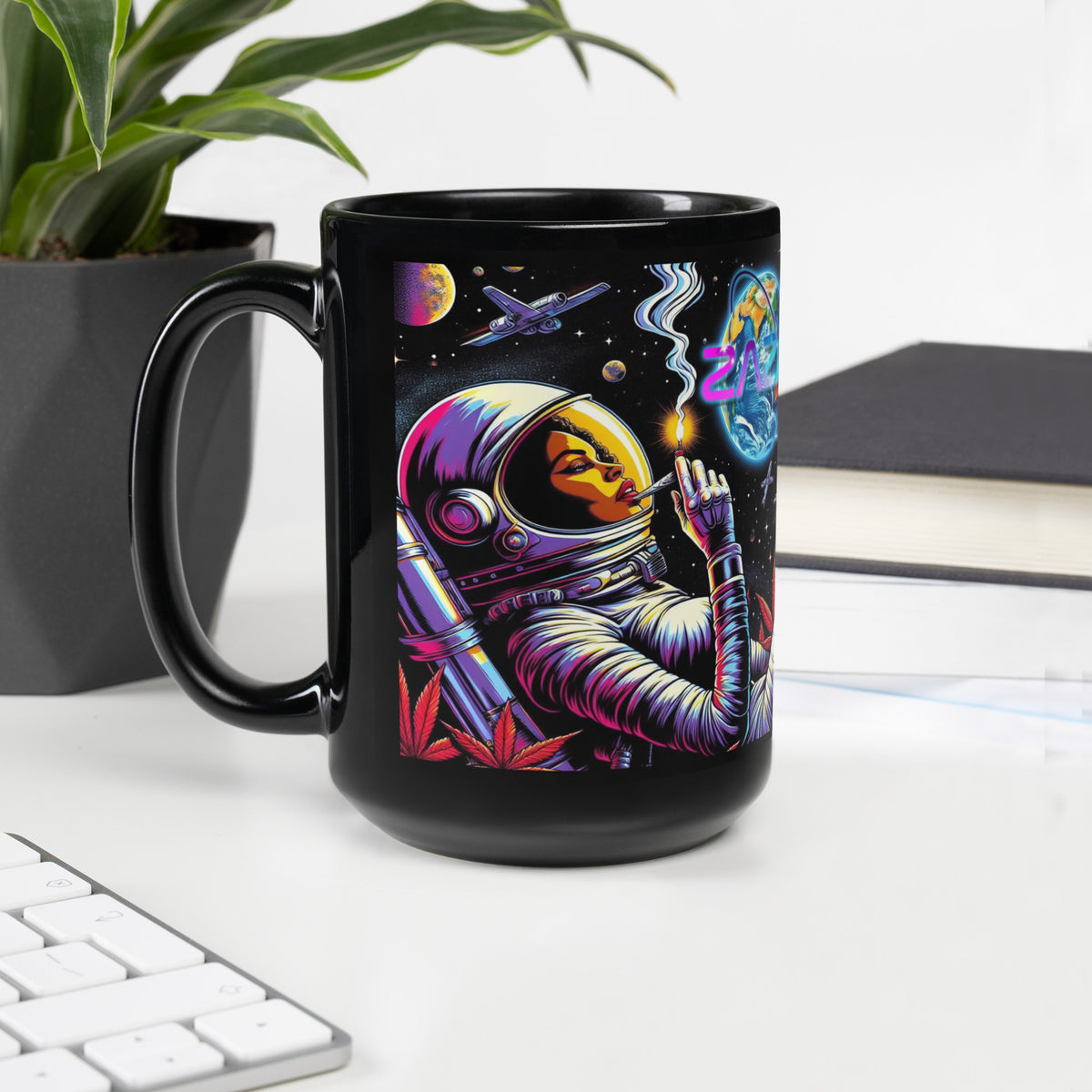 Concrete Kulture Co "Zaza" Black Glossy Mug