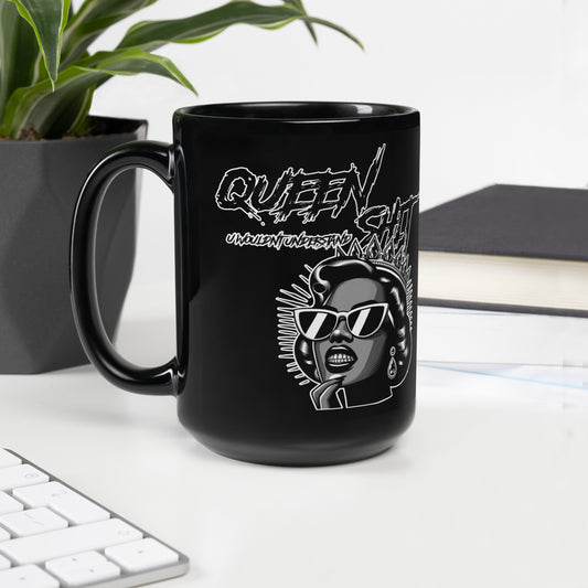 "Queen Sh!t" Black Glossy Mug