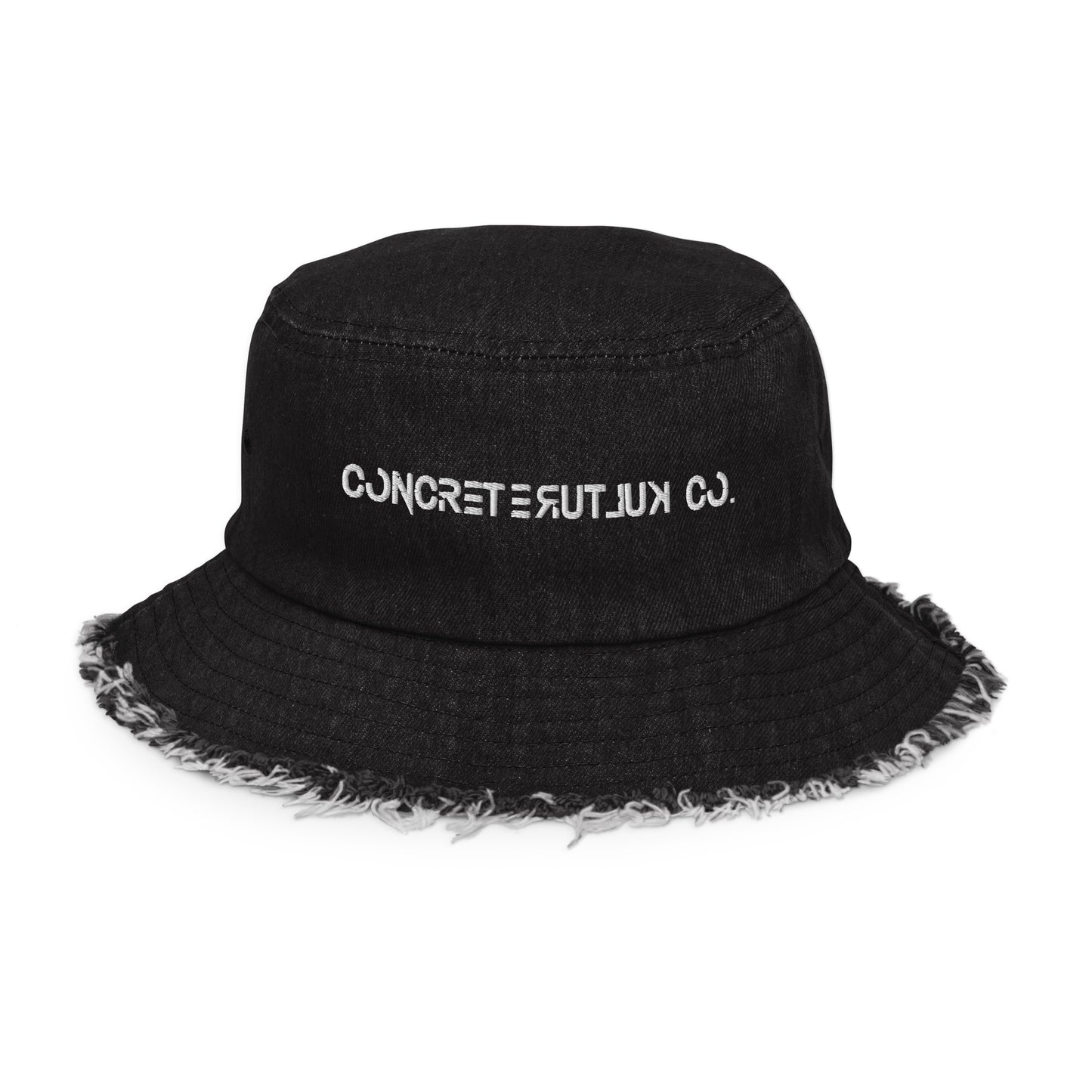 ConcreteKulture Distressed denim bucket hat