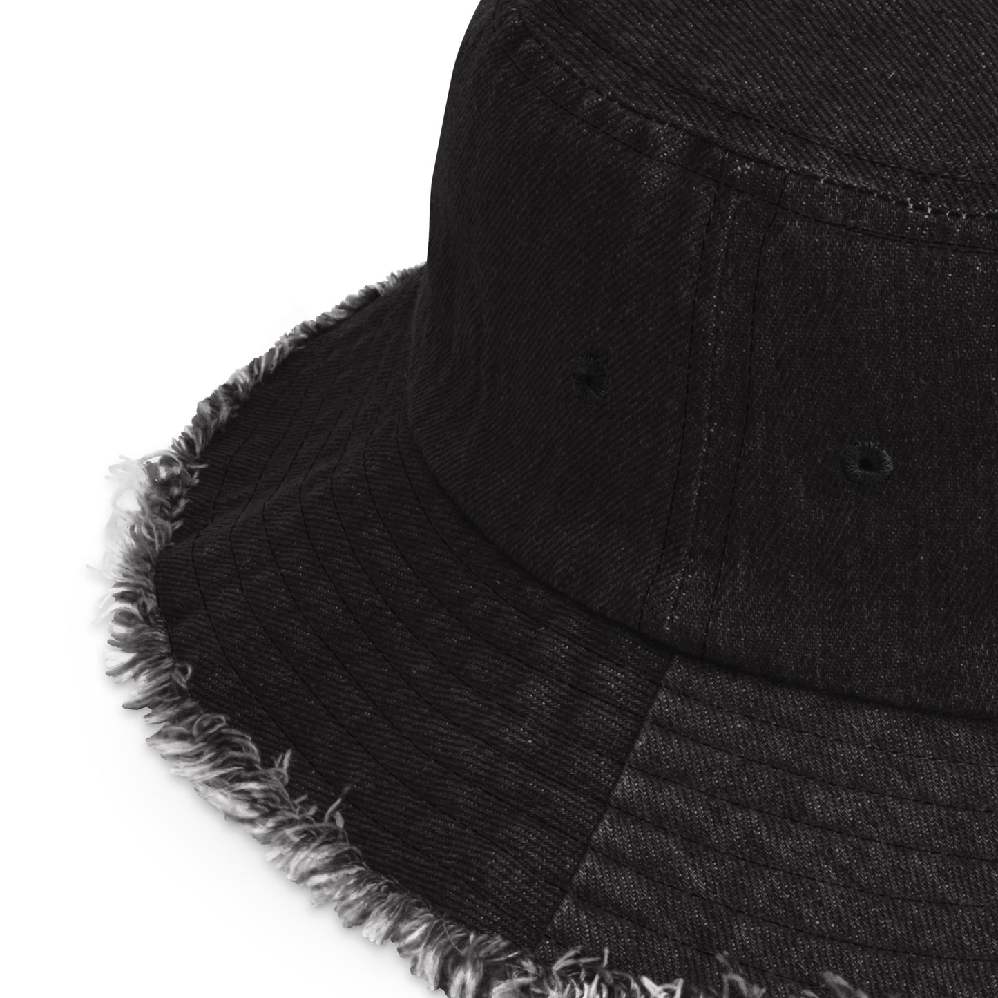 "CK CO" Distressed denim bucket hat