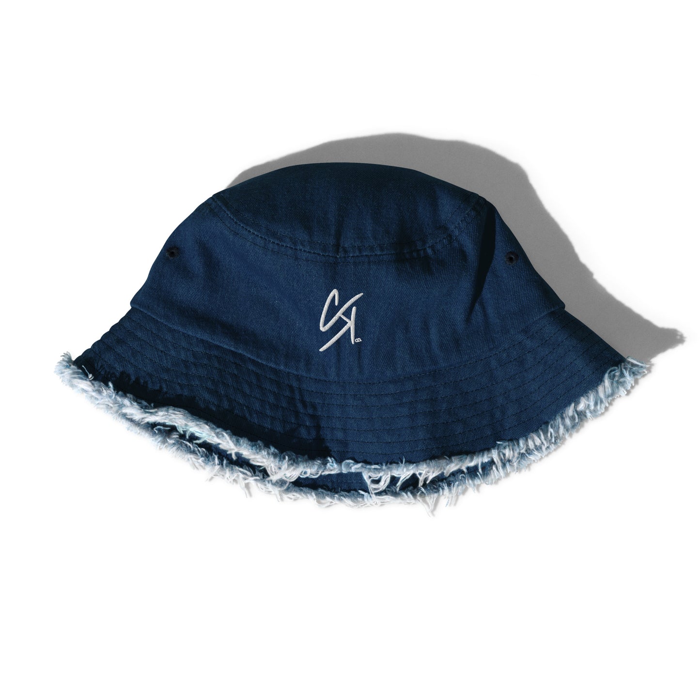 "CK CO" Distressed denim bucket hat