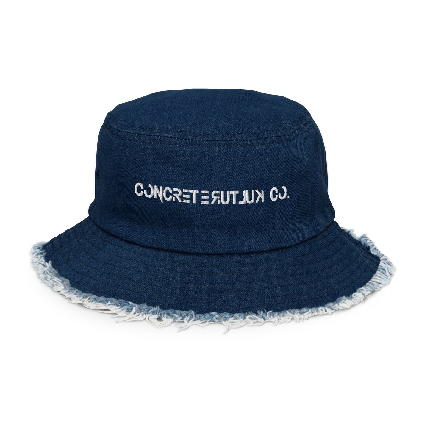 ConcreteKulture Distressed denim bucket hat