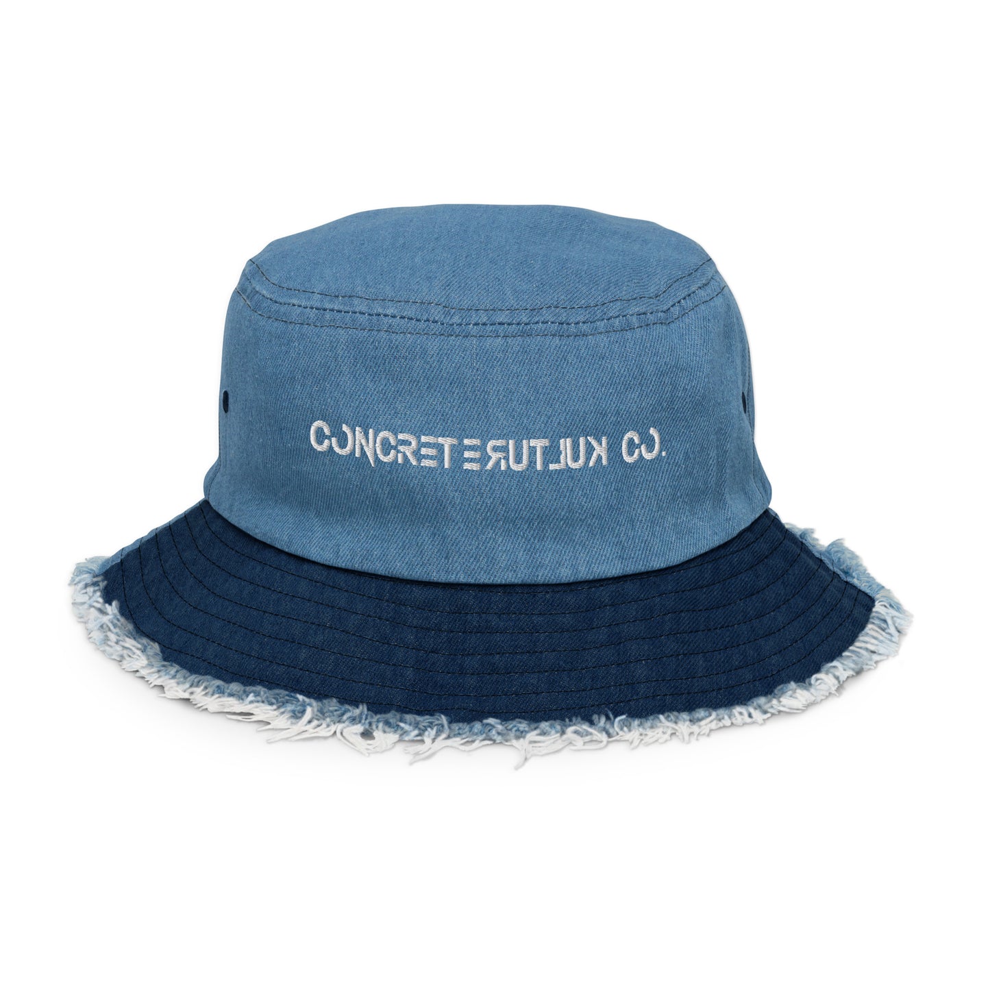 ConcreteKulture Distressed denim bucket hat