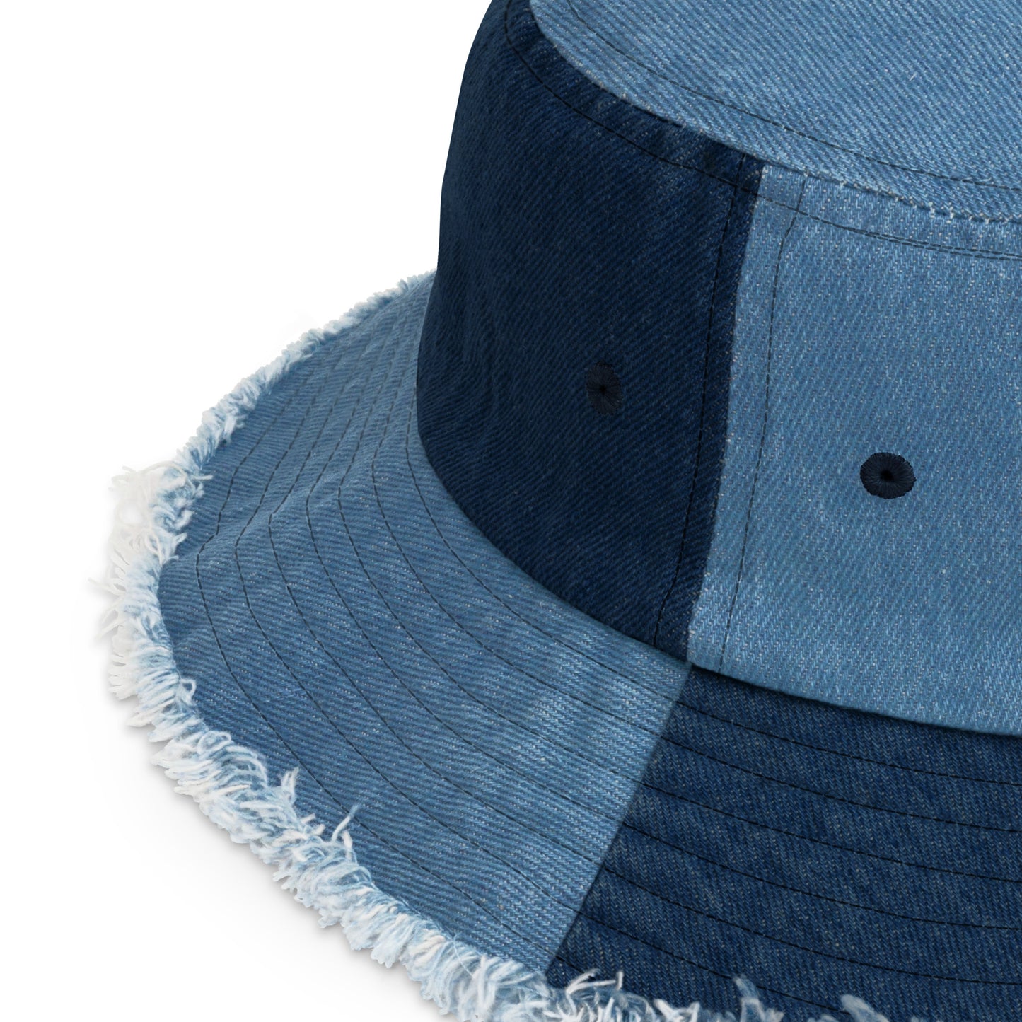 "CK CO" Distressed denim bucket hat