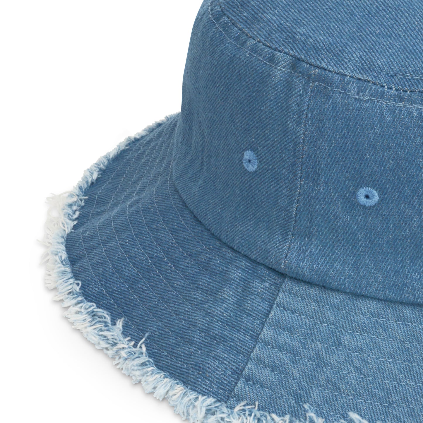 "CK CO" Distressed denim bucket hat