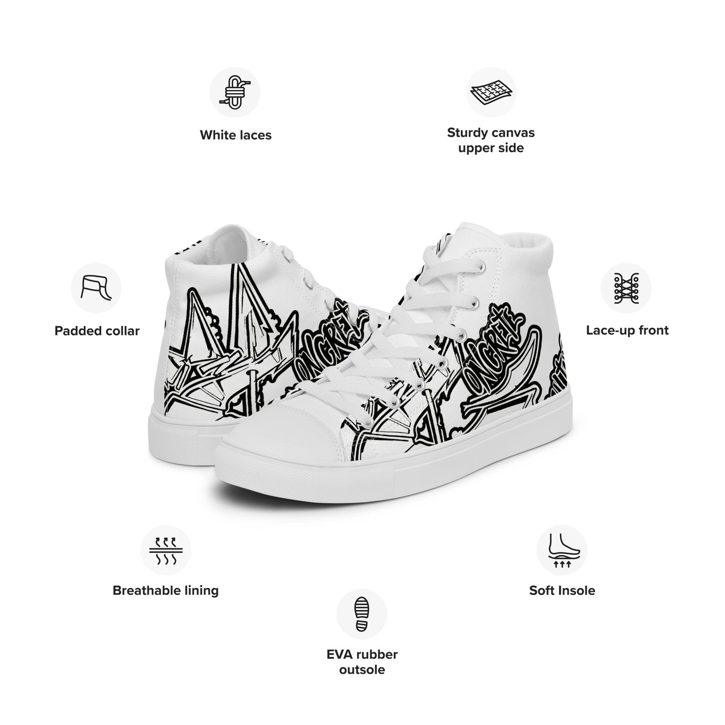 Men’s "Graffiti CK Co  high top canvas shoes