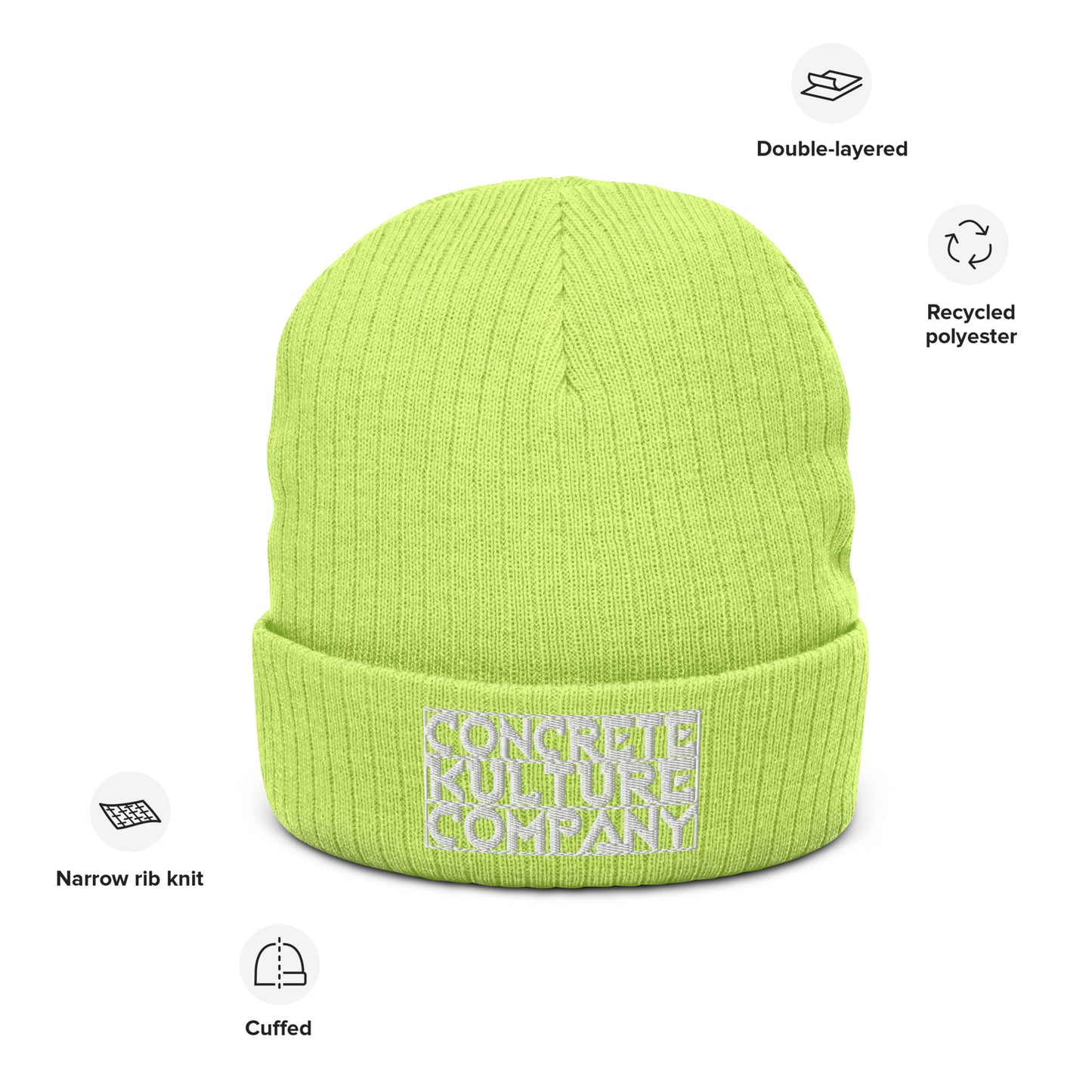 Concrete Kulture Company Ribbed knit beanie