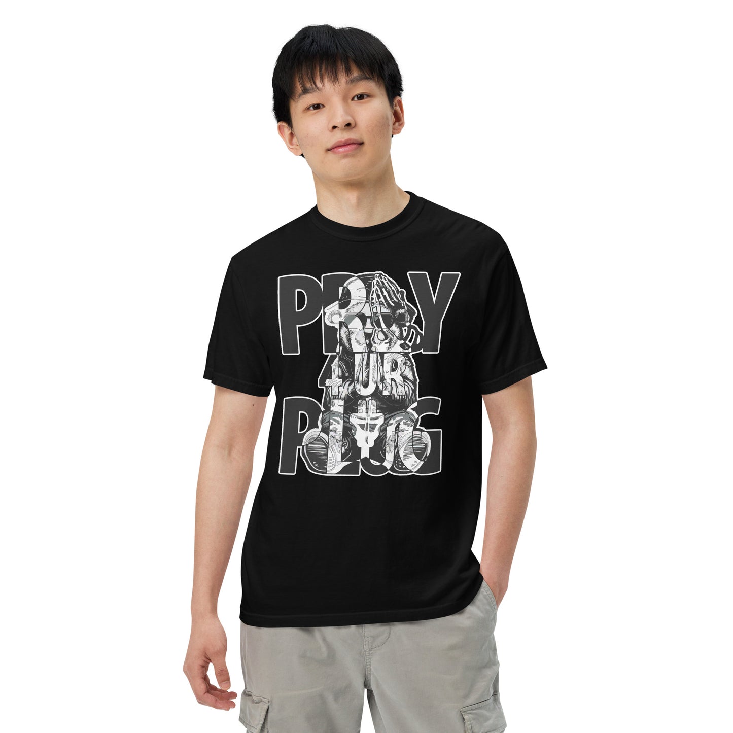 Concrete Kulture Co " Pray 4 Ur Plug" garment-dyed heavyweight t-shirt