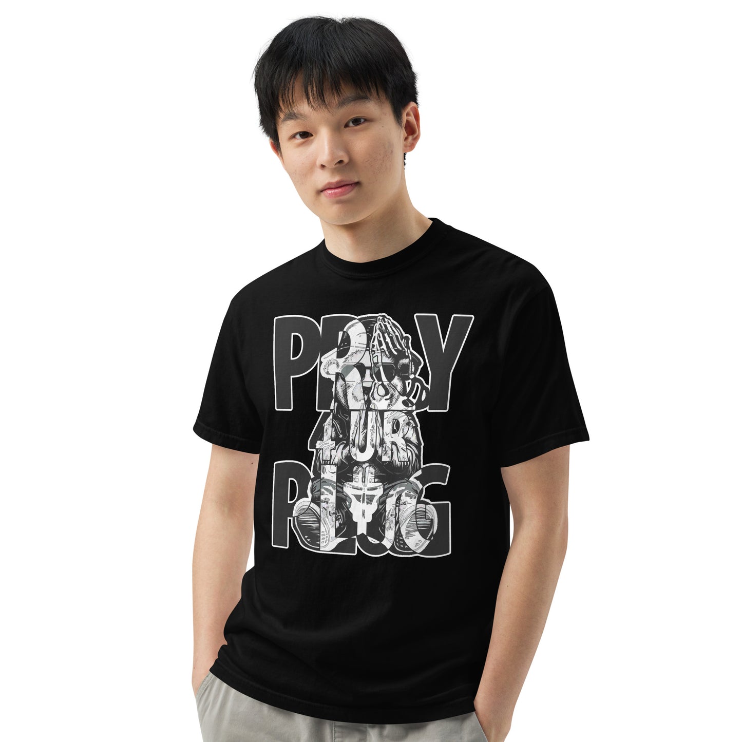 Concrete Kulture Co " Pray 4 Ur Plug" garment-dyed heavyweight t-shirt