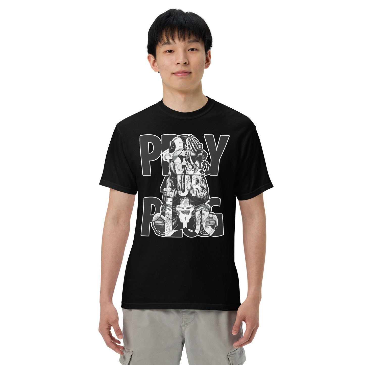 Concrete Kulture Co " Pray 4 Ur Plug" garment-dyed heavyweight t-shirt