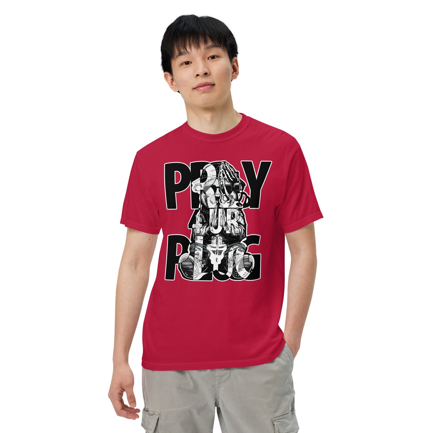Concrete Kulture Co " Pray 4 Ur Plug" garment-dyed heavyweight t-shirt