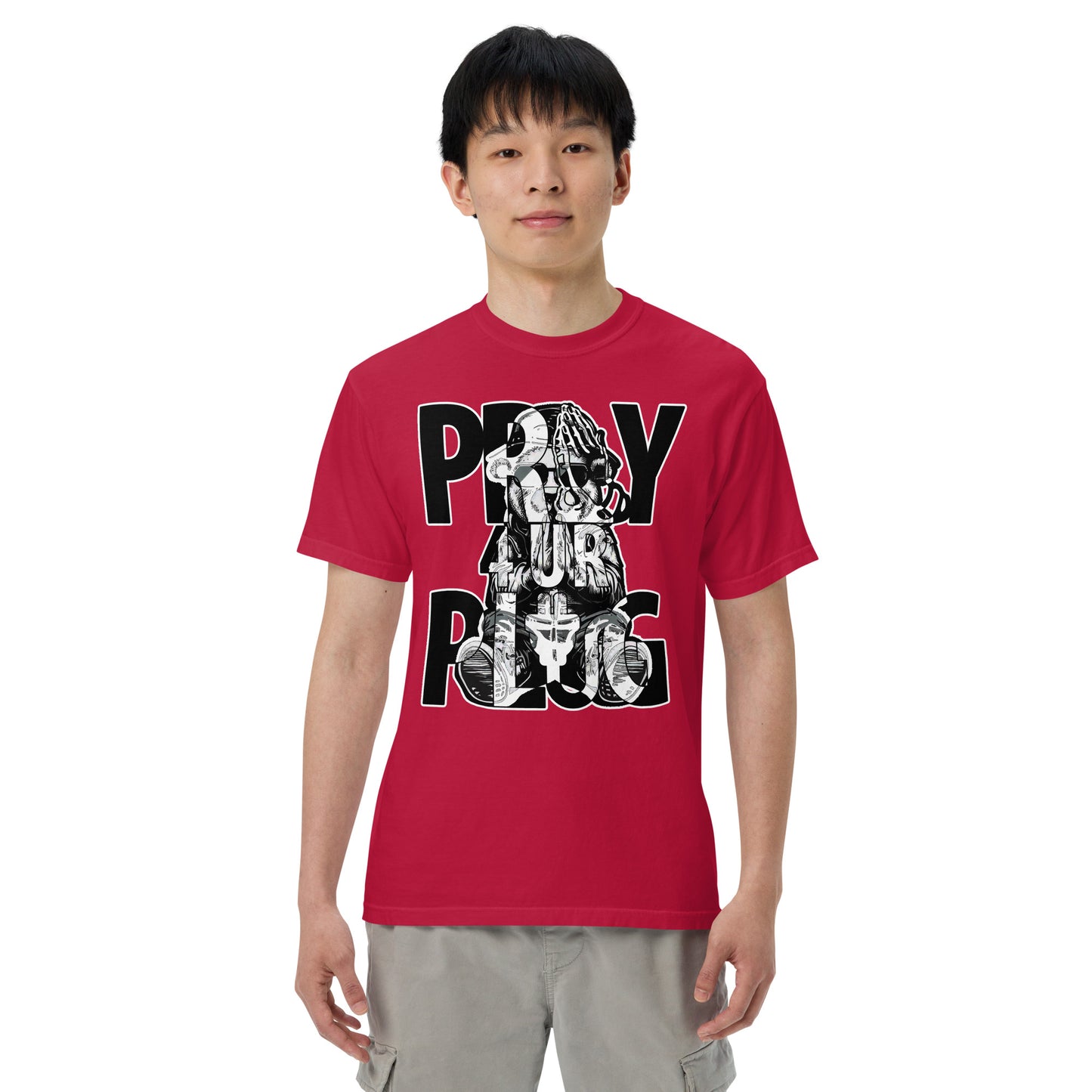 Concrete Kulture Co " Pray 4 Ur Plug" garment-dyed heavyweight t-shirt