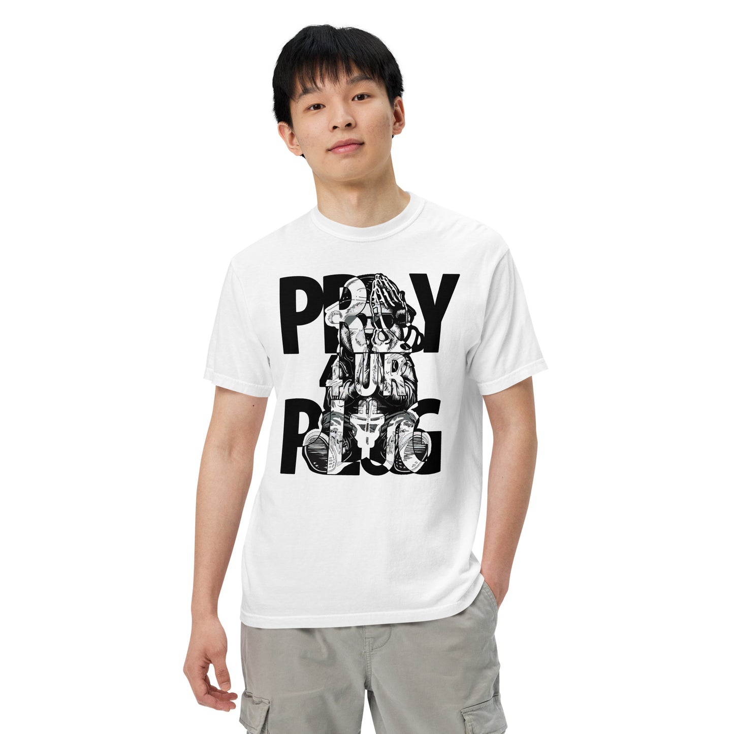 Concrete Kulture Co " Pray 4 Ur Plug" garment-dyed heavyweight t-shirt