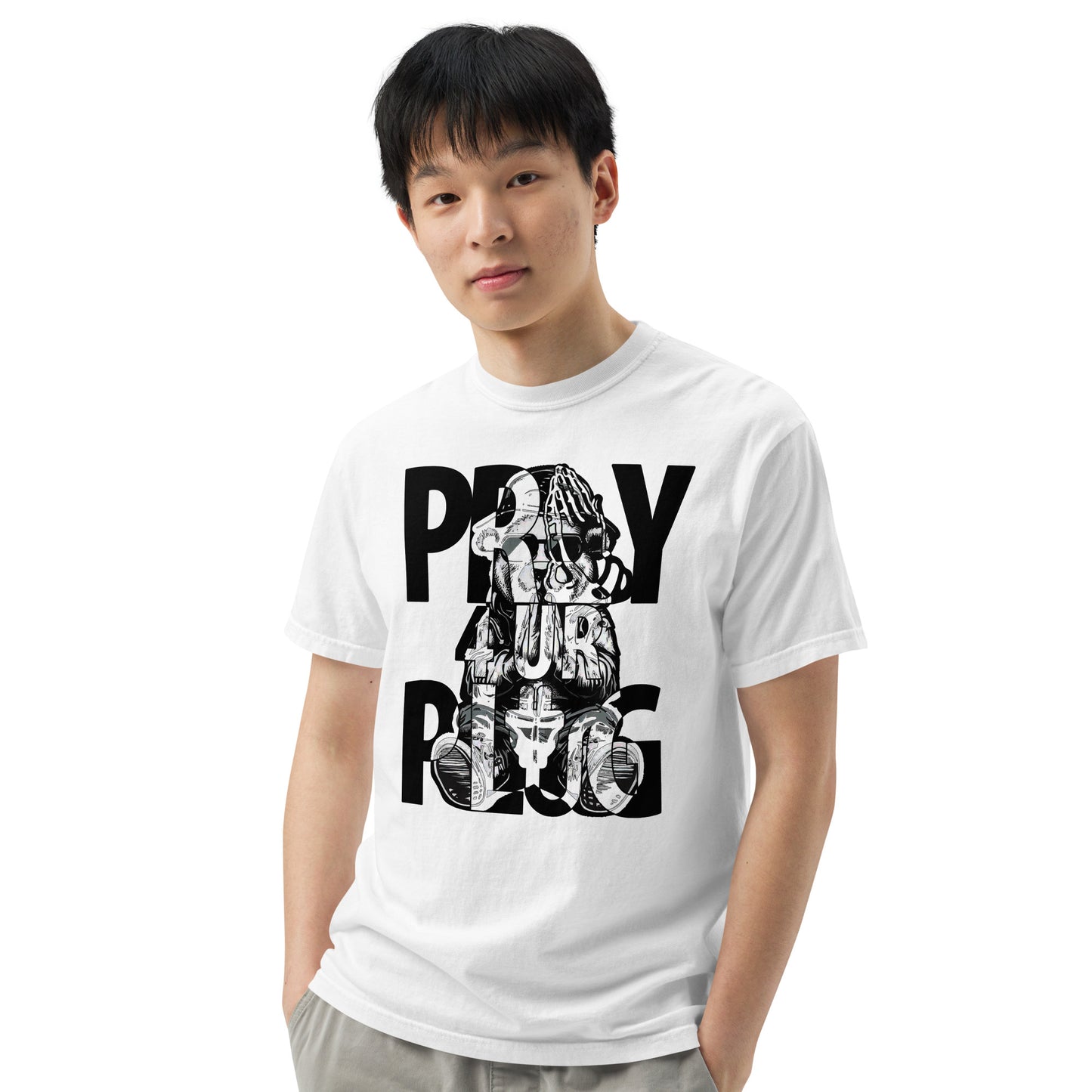 Concrete Kulture Co " Pray 4 Ur Plug" garment-dyed heavyweight t-shirt