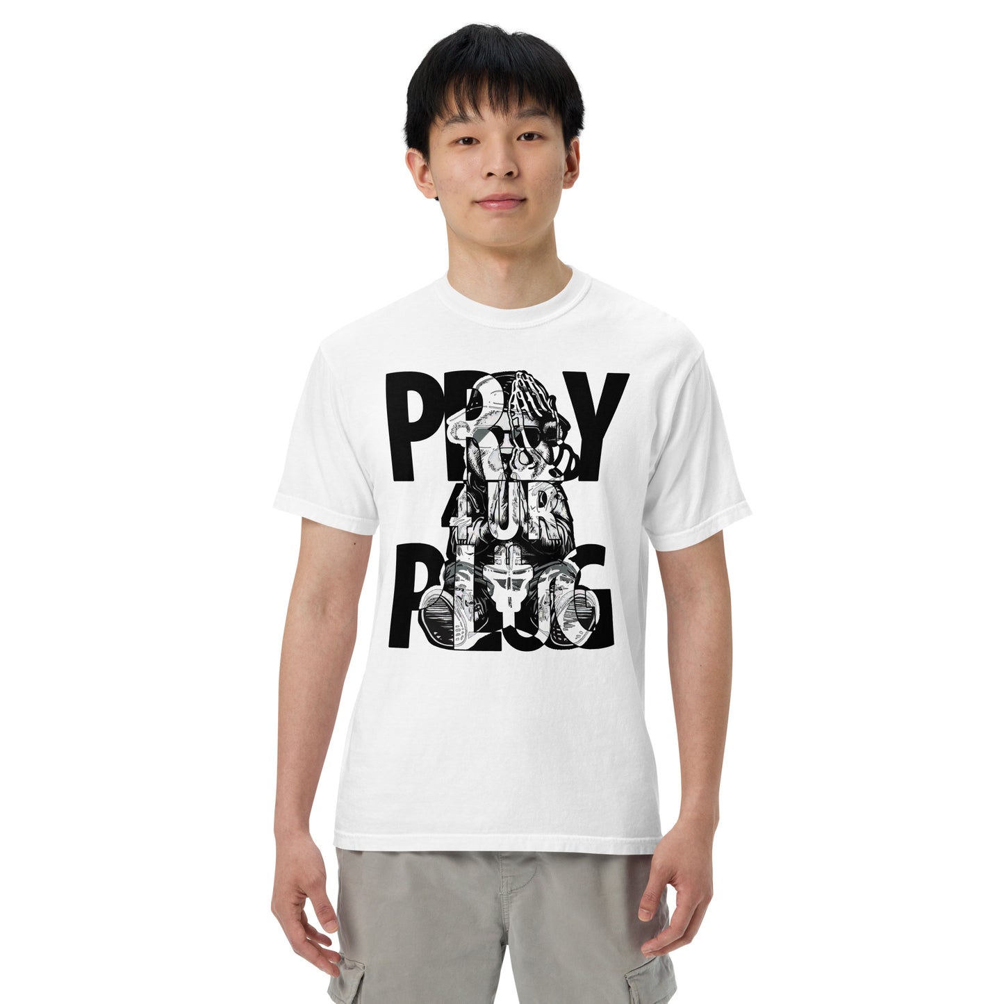 Concrete Kulture Co " Pray 4 Ur Plug" garment-dyed heavyweight t-shirt