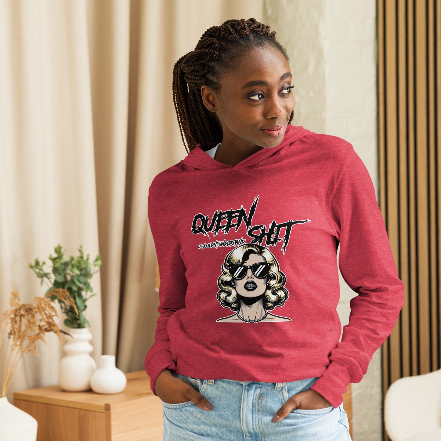 "Queen Sh!t" Hooded long-sleeve tee