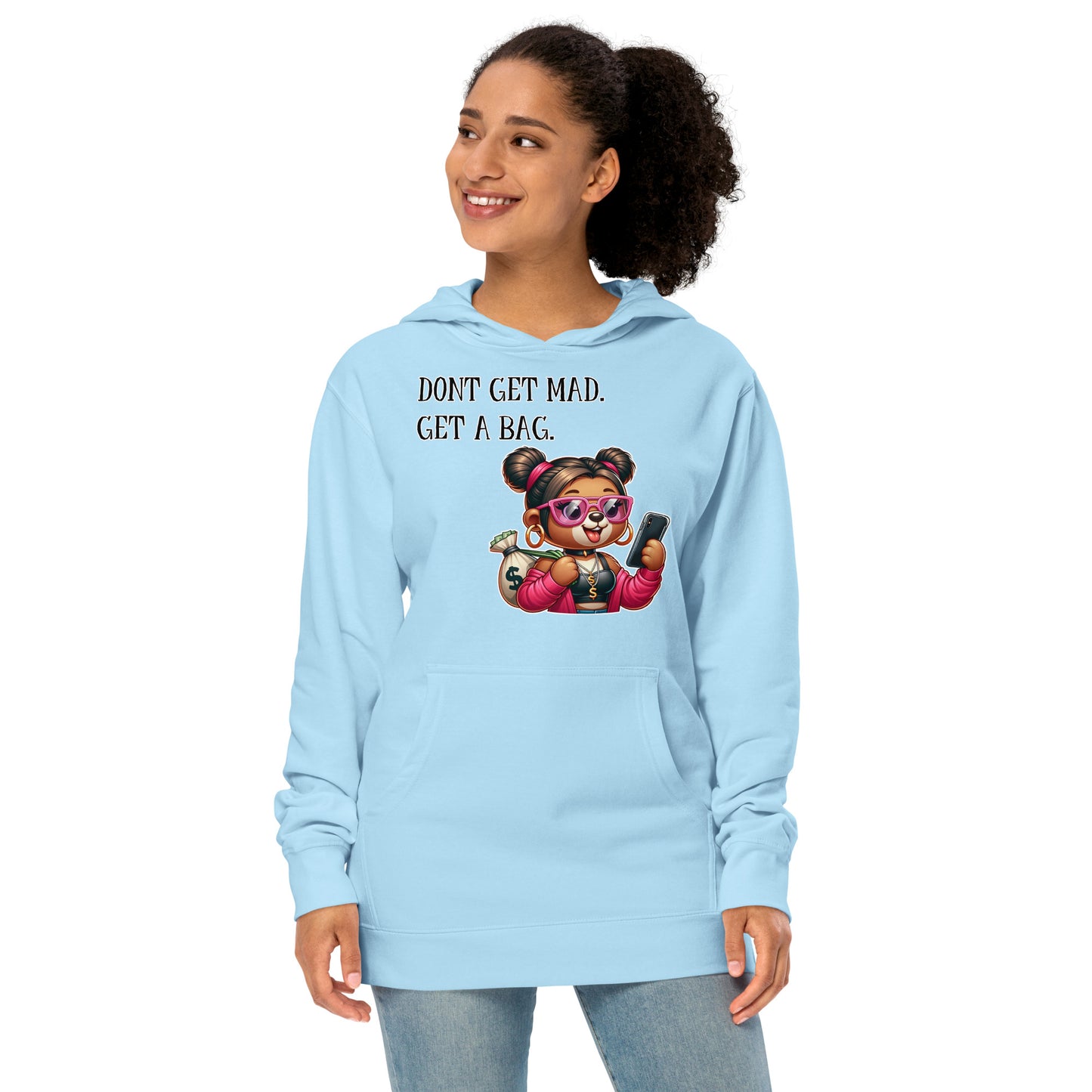 Concrete Kulture Company "Dont get mad- get a bag" Women's midweight hoodie