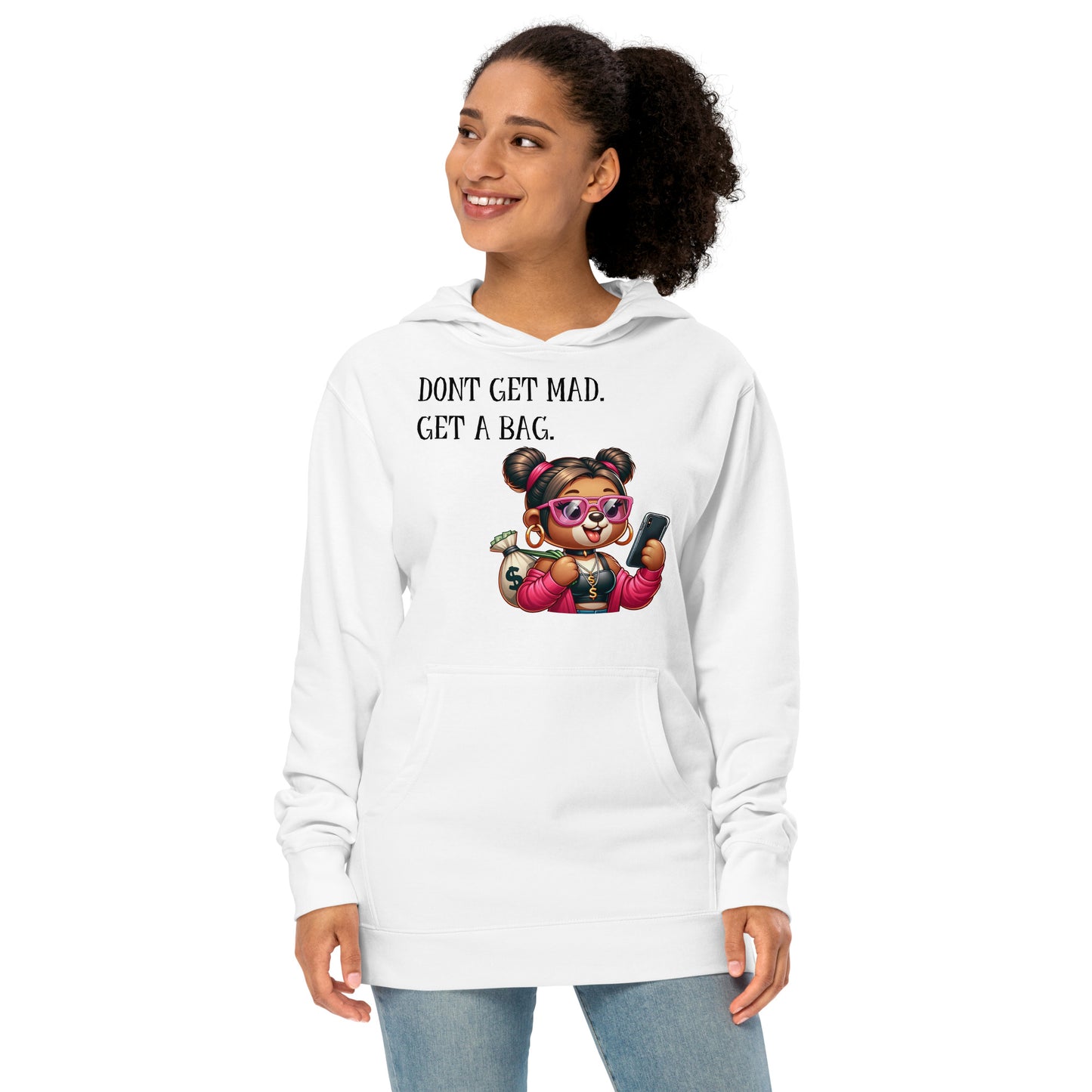 Concrete Kulture Company "Dont get mad- get a bag" Women's midweight hoodie