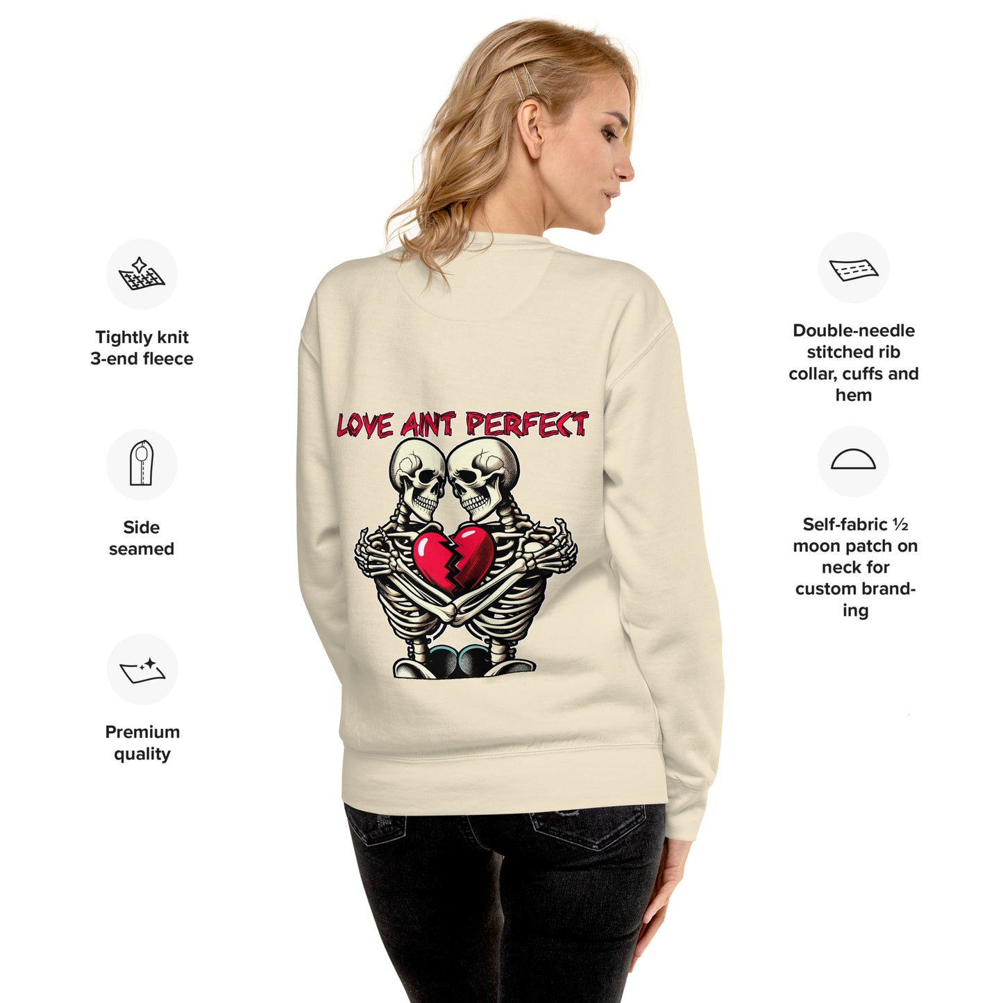 Concrete Kulture Company "Love Aint Perfect" Unisex Premium Sweatshirt