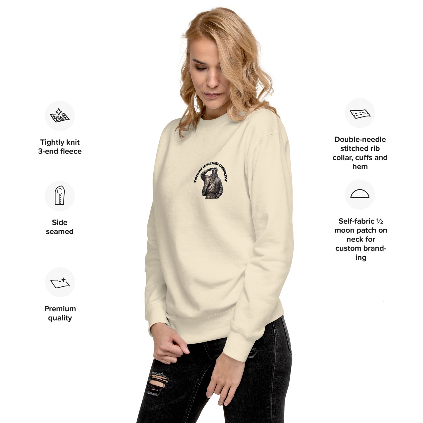 Concrete Kulture Company - "Salute" Unisex Premium Sweatshirt