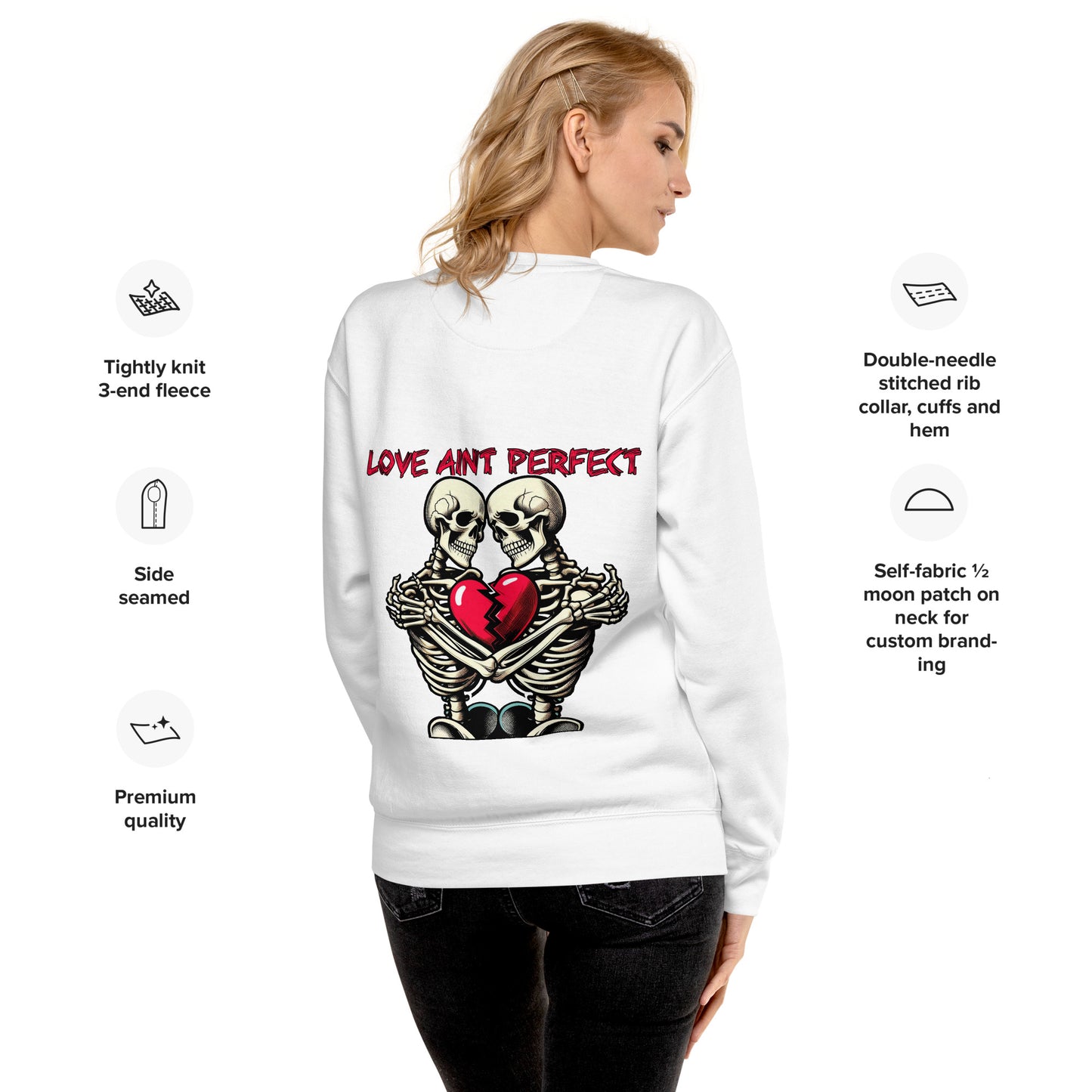 Concrete Kulture Company "Love Aint Perfect" Unisex Premium Sweatshirt