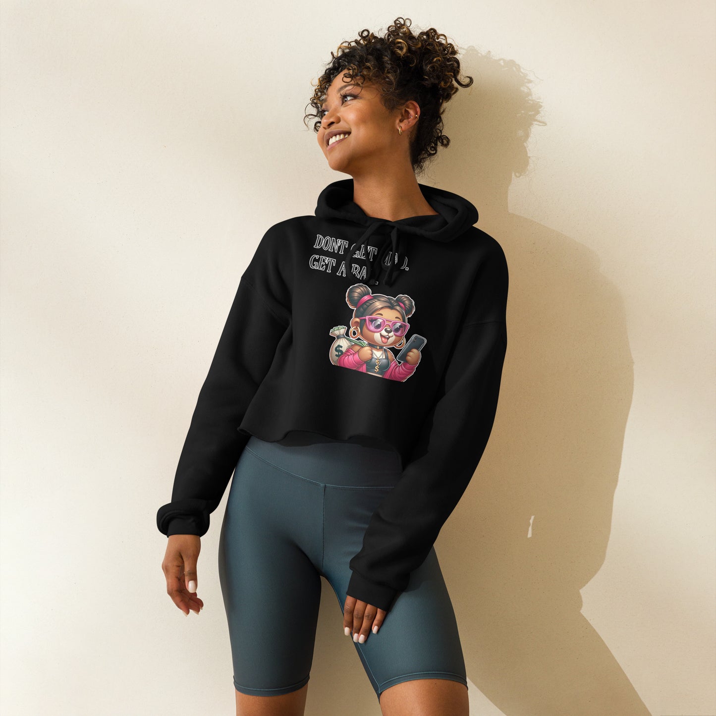 Concrete Kulture Company "Dont get mad- get a bag" Crop Hoodie