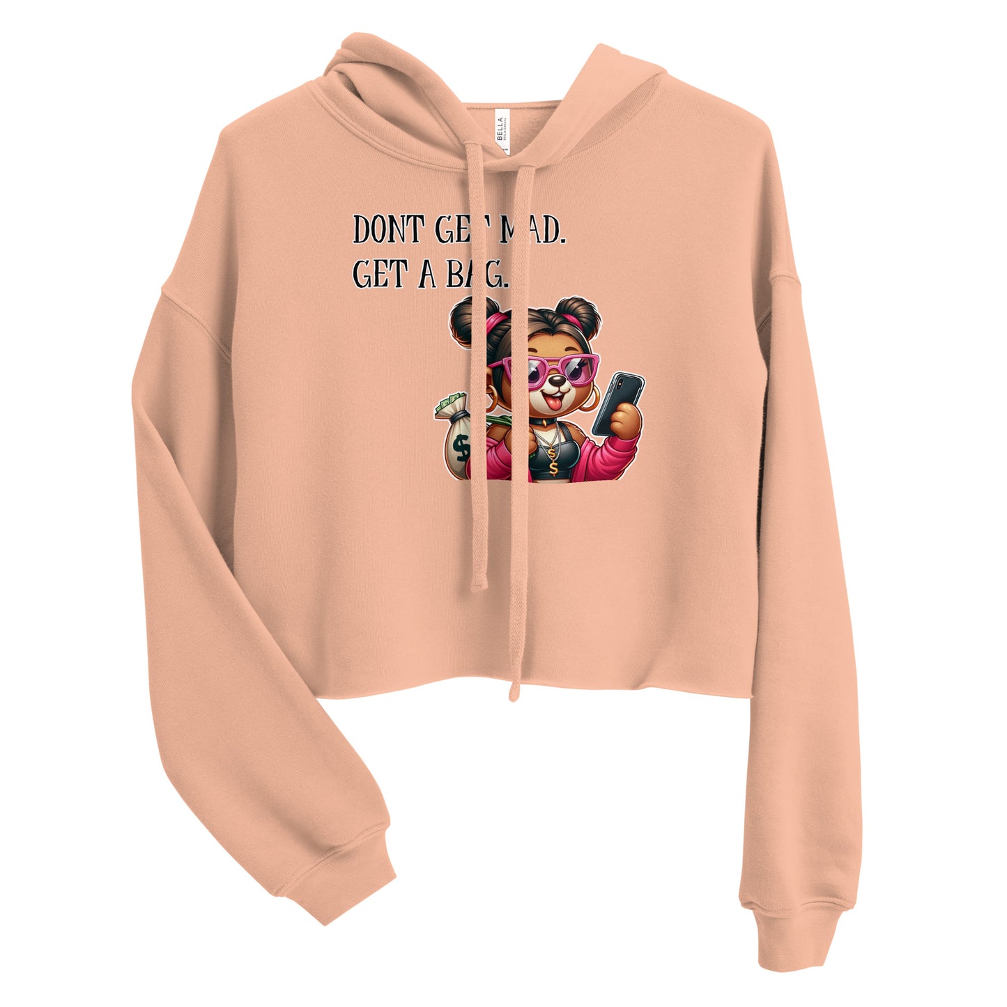 Concrete Kulture Company "Dont get mad- get a bag" Crop Hoodie