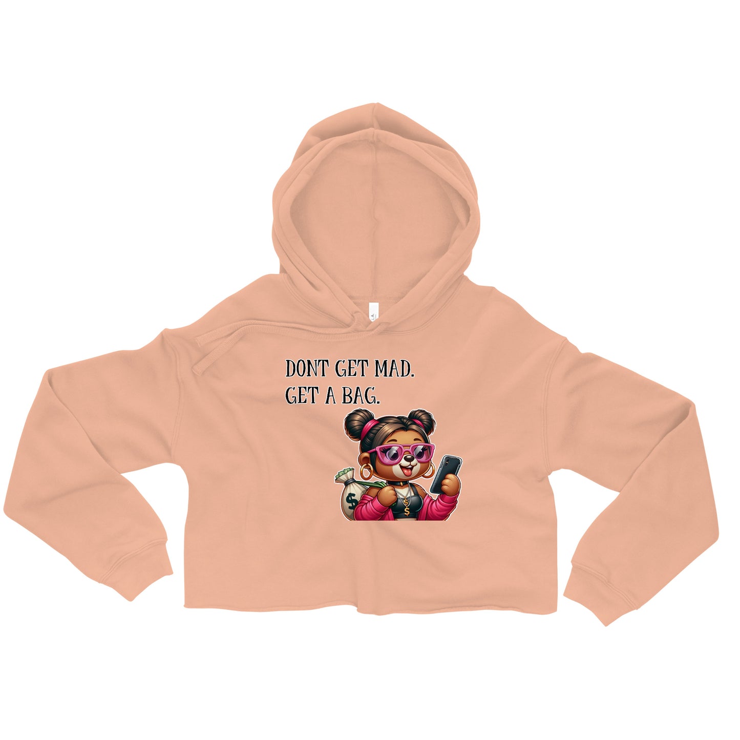 Concrete Kulture Company "Dont get mad- get a bag" Crop Hoodie