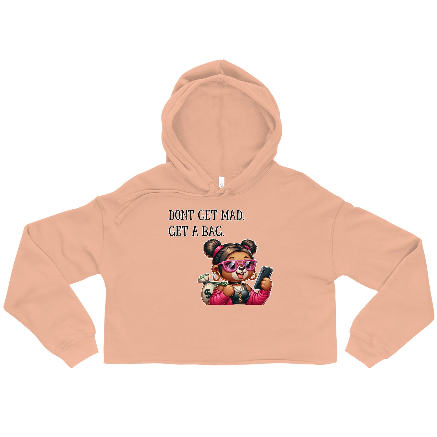 Concrete Kulture Company "Dont get mad- get a bag" Crop Hoodie