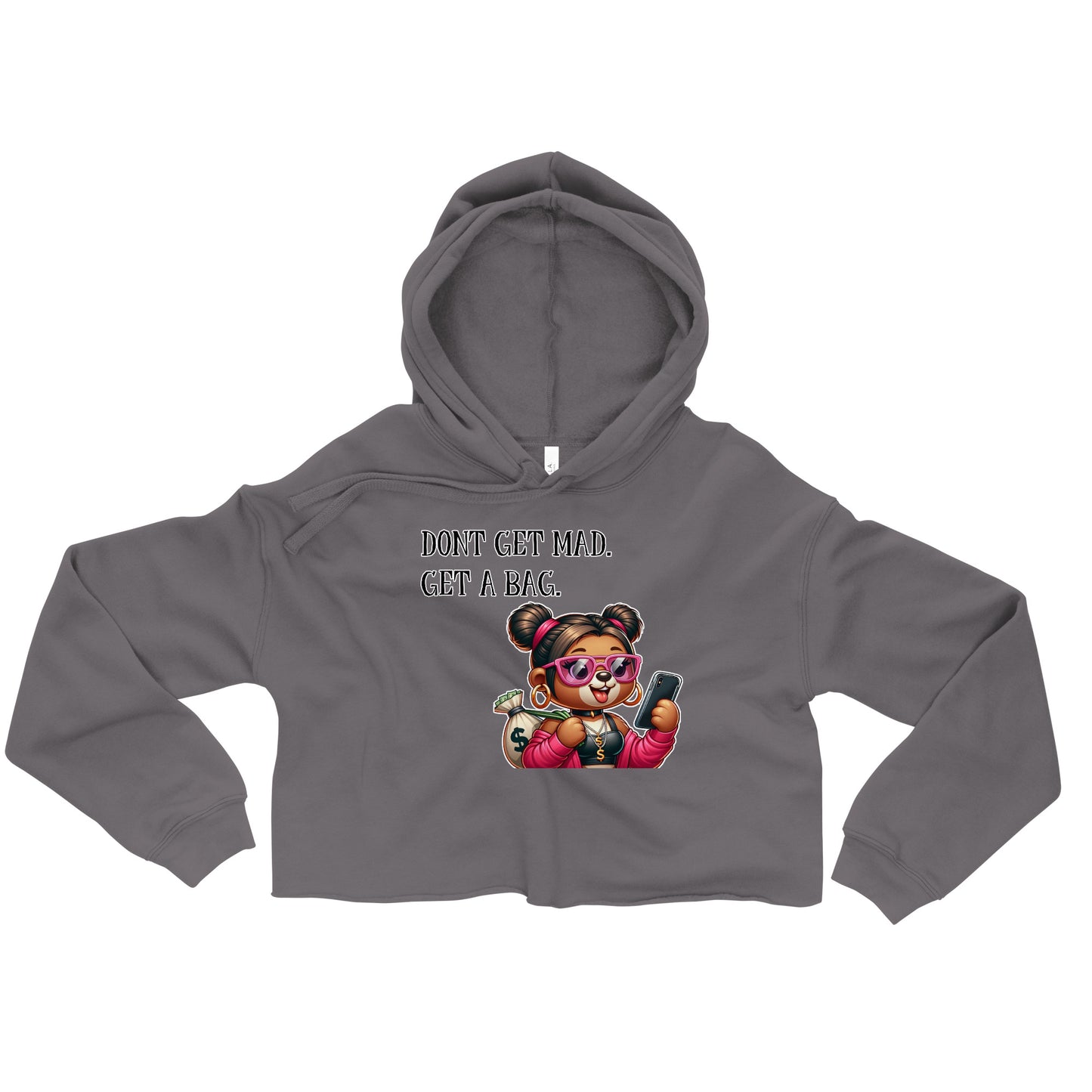 Concrete Kulture Company "Dont get mad- get a bag" Crop Hoodie