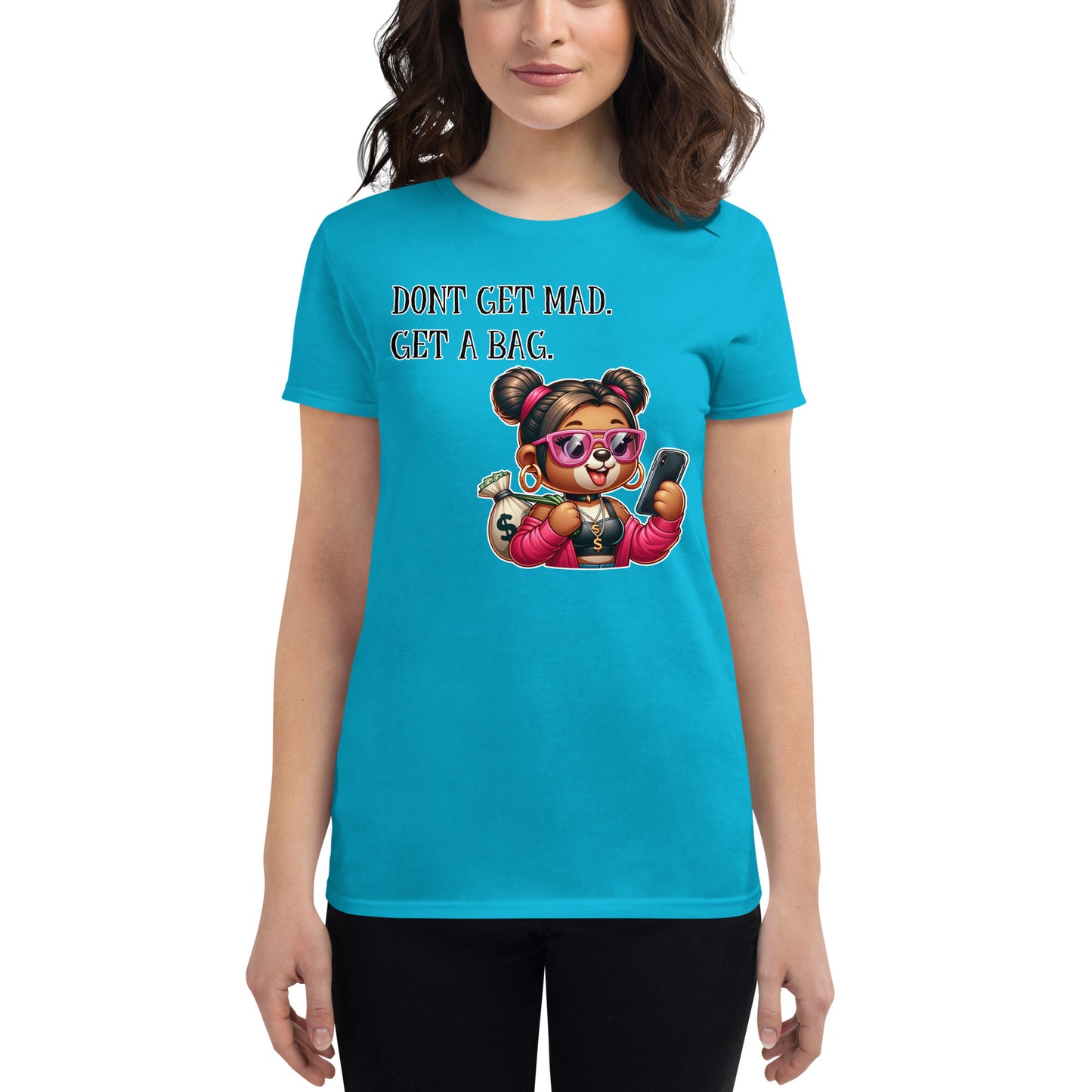 Concrete Kulture Company Women's "Dont get mad- Get a bag" short sleeve t-shirt