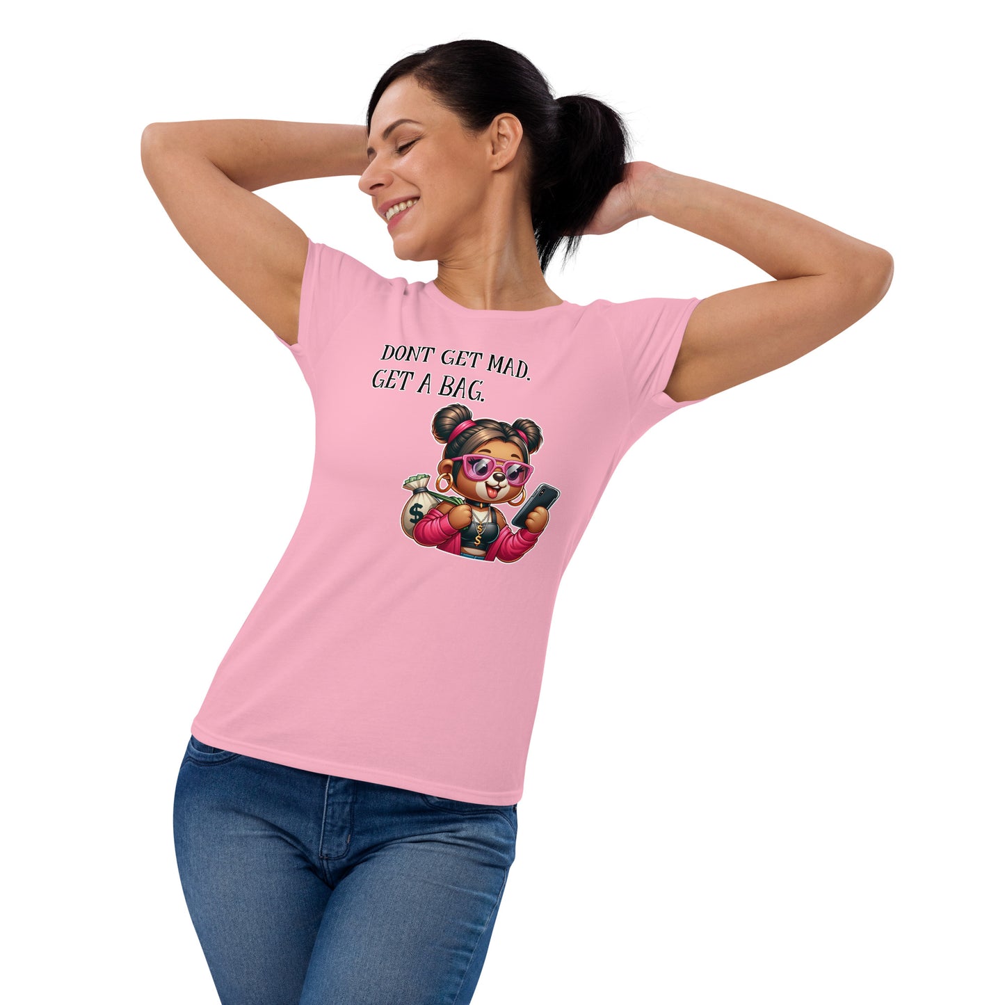 Concrete Kulture Company Women's "Dont get mad- Get a bag" short sleeve t-shirt