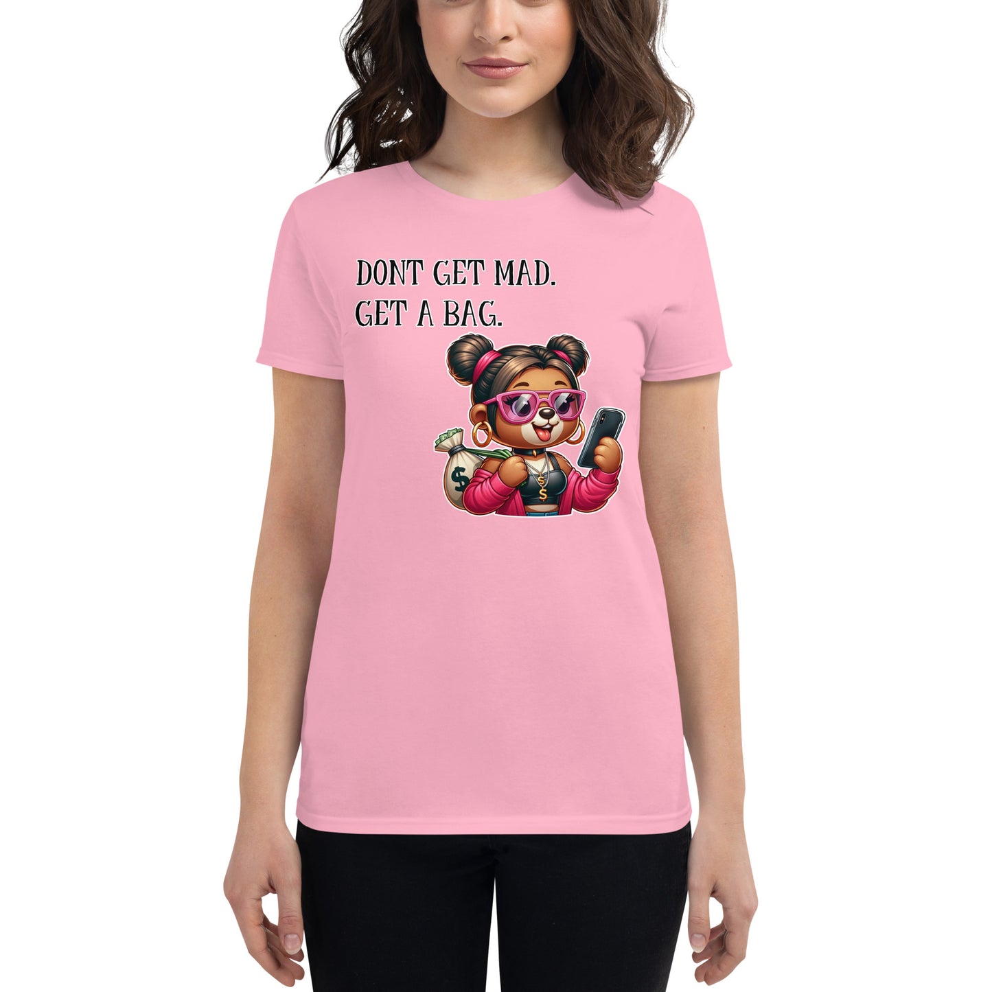 Concrete Kulture Company Women's "Dont get mad- Get a bag" short sleeve t-shirt