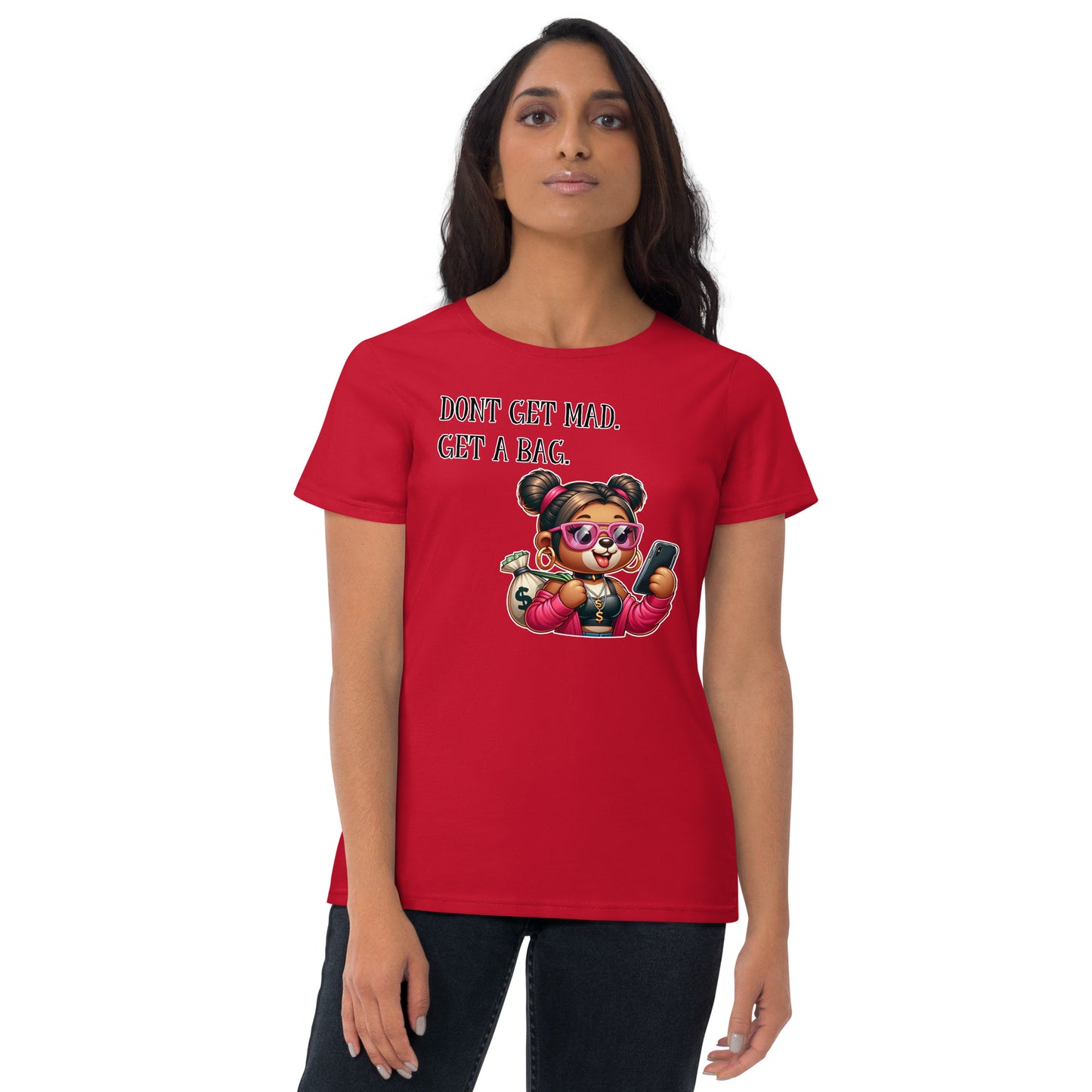 Concrete Kulture Company Women's "Dont get mad- Get a bag" short sleeve t-shirt