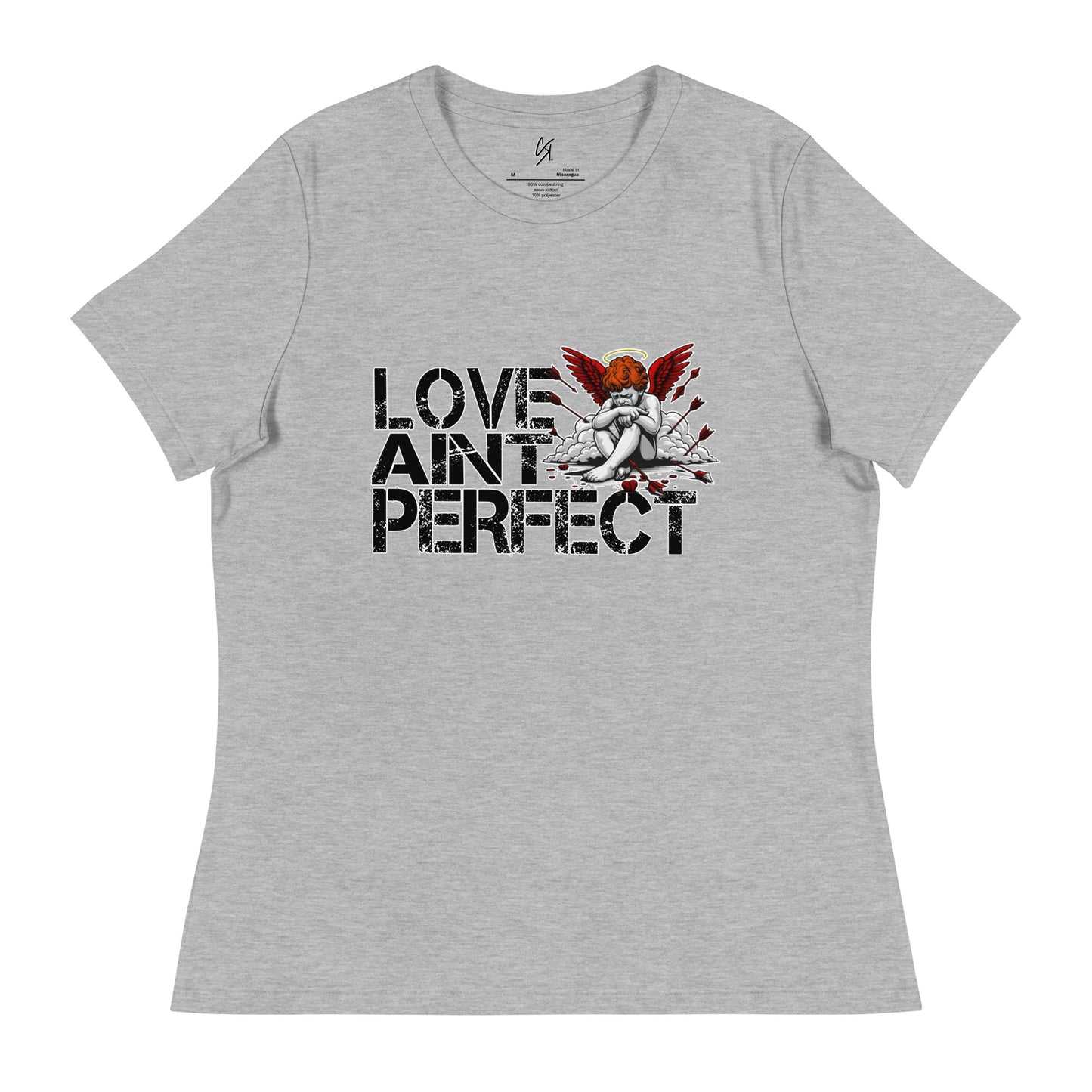 CKco Women's Relaxed "Love Aint Perfect" T-Shirt