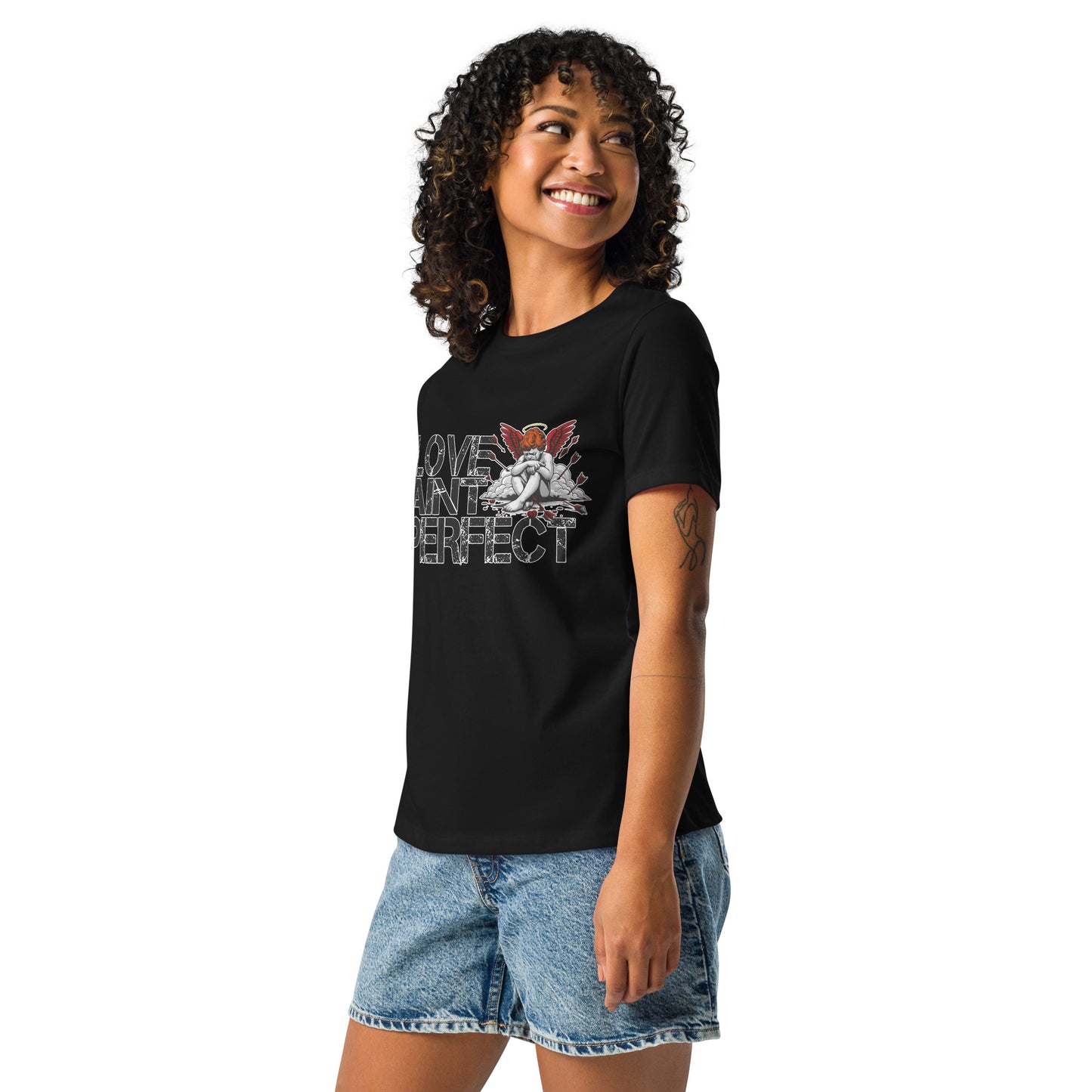 CKco Women's Relaxed "Love Aint Perfect" T-Shirt