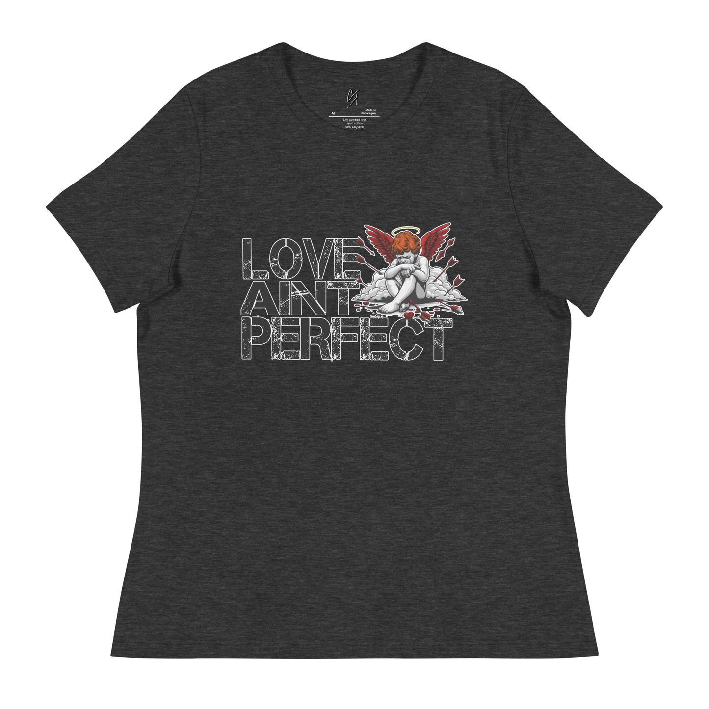 CKco Women's Relaxed "Love Aint Perfect" T-Shirt
