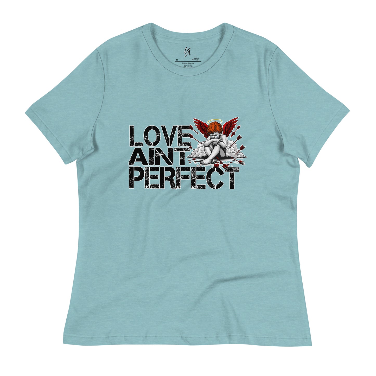 CKco Women's Relaxed "Love Aint Perfect" T-Shirt