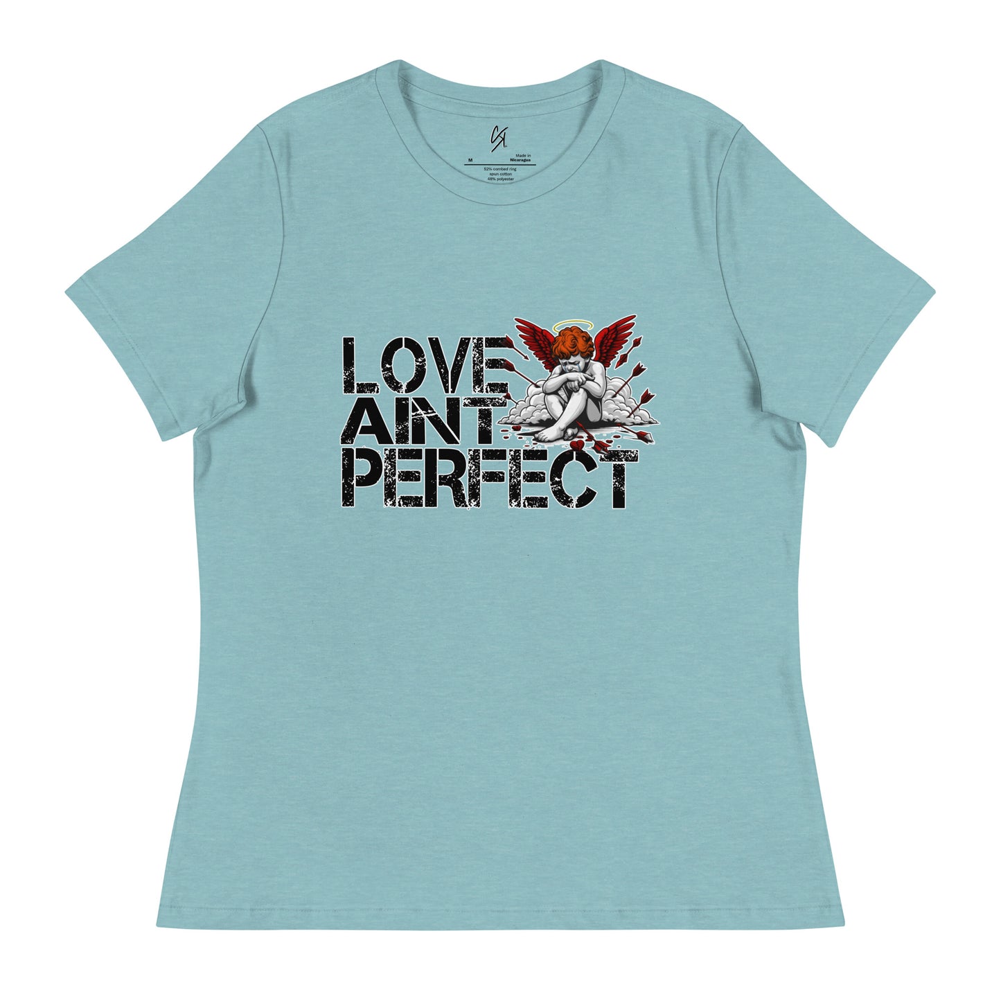 CKco Women's Relaxed "Love Aint Perfect" T-Shirt