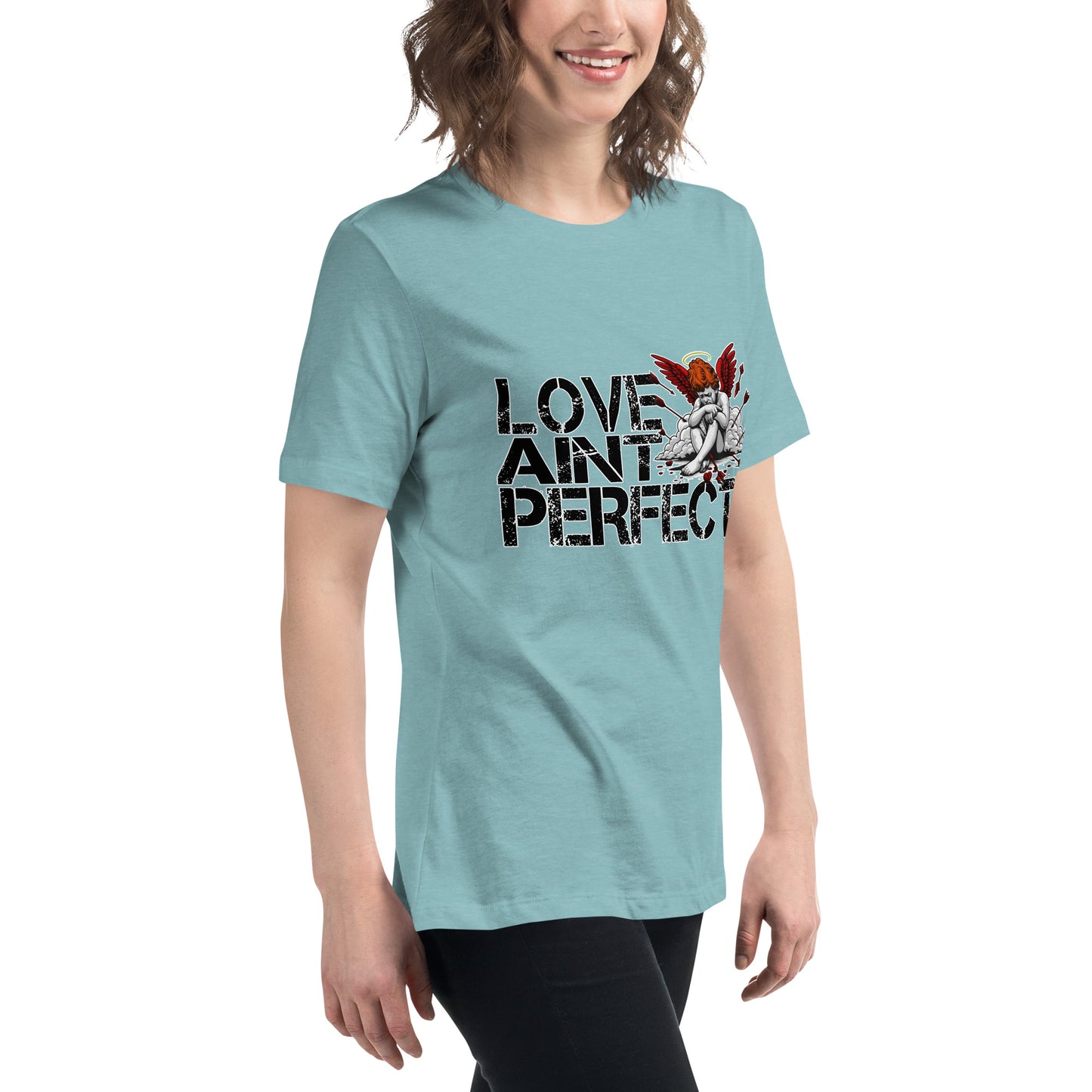 CKco Women's Relaxed "Love Aint Perfect" T-Shirt