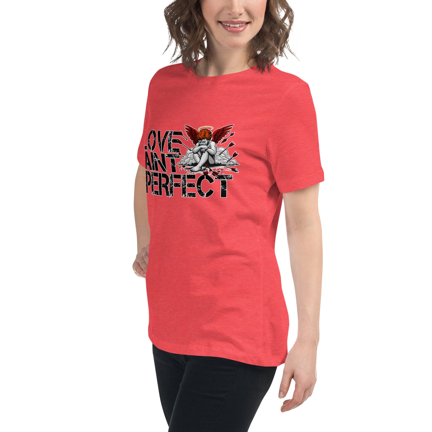 CKco Women's Relaxed "Love Aint Perfect" T-Shirt
