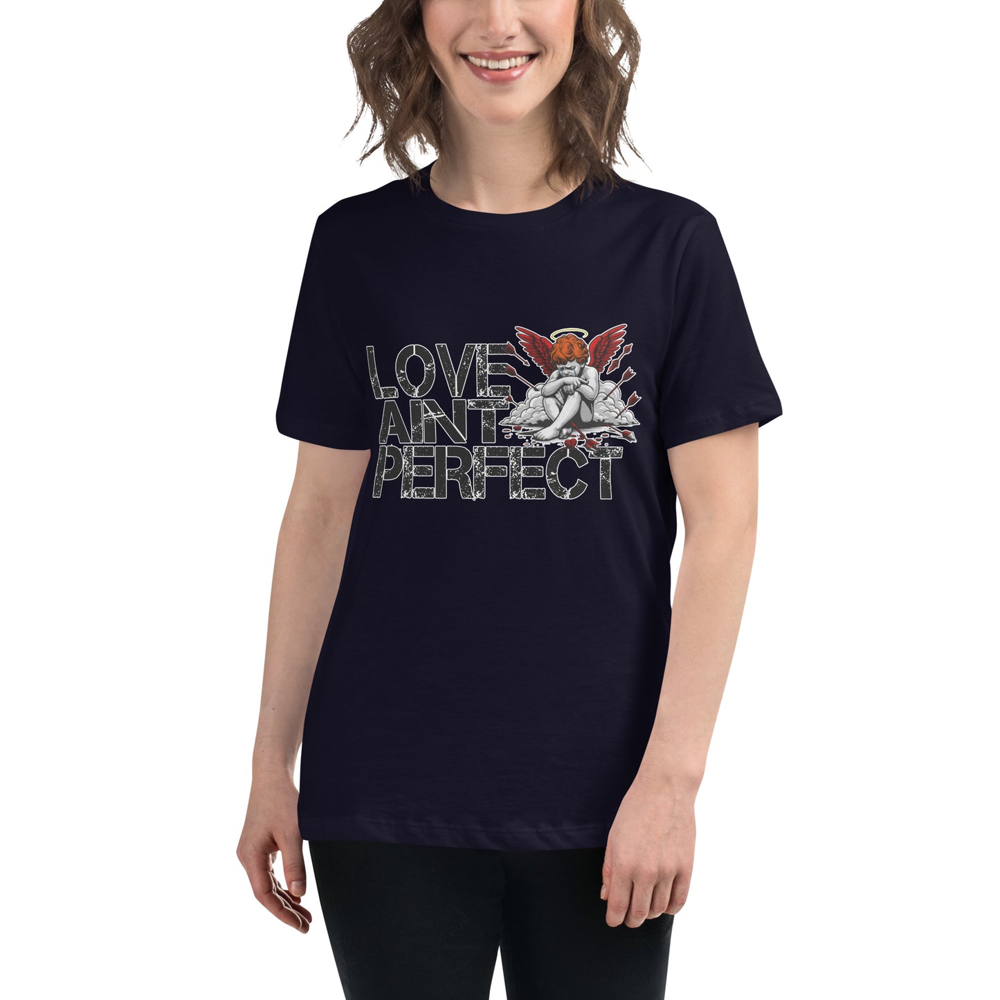 CKco Women's Relaxed "Love Aint Perfect" T-Shirt