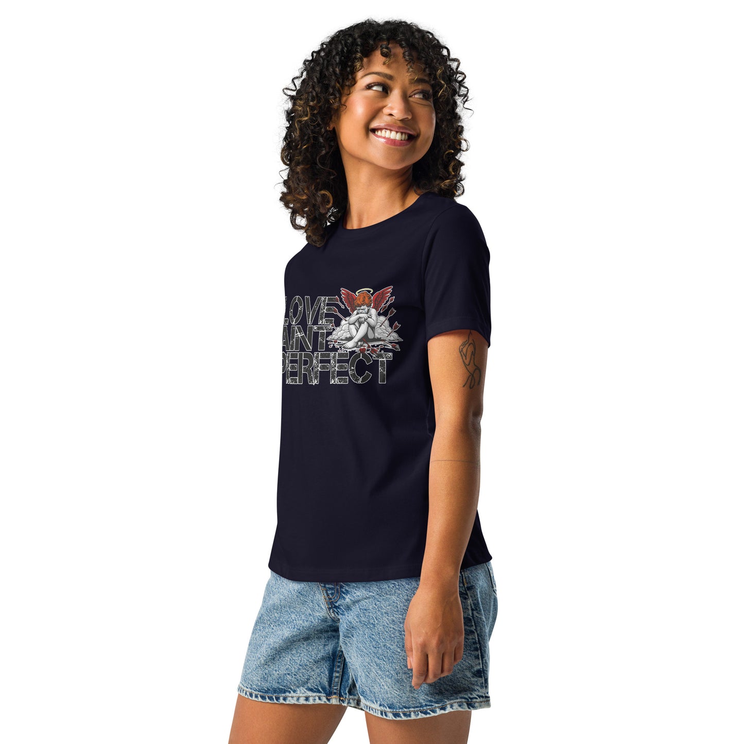 CKco Women's Relaxed "Love Aint Perfect" T-Shirt